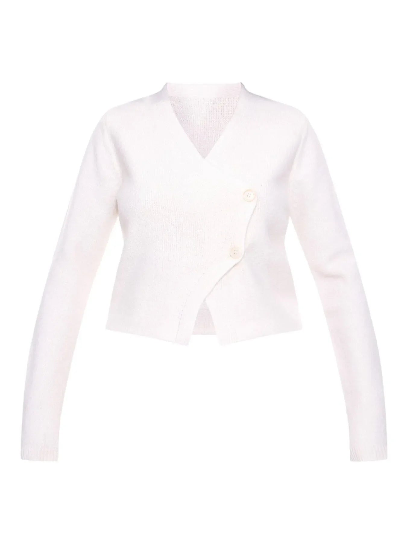 Cropped V-Neck Button-Up Cardigan