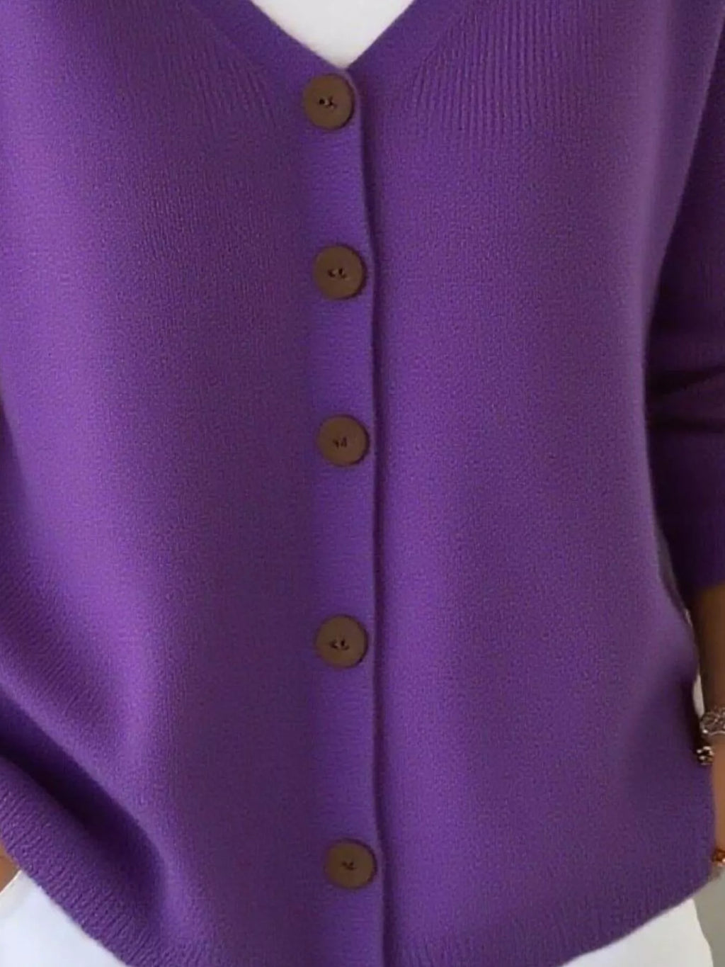 Full Size V-Neck Button-Down Knit Cardigan Plus Size