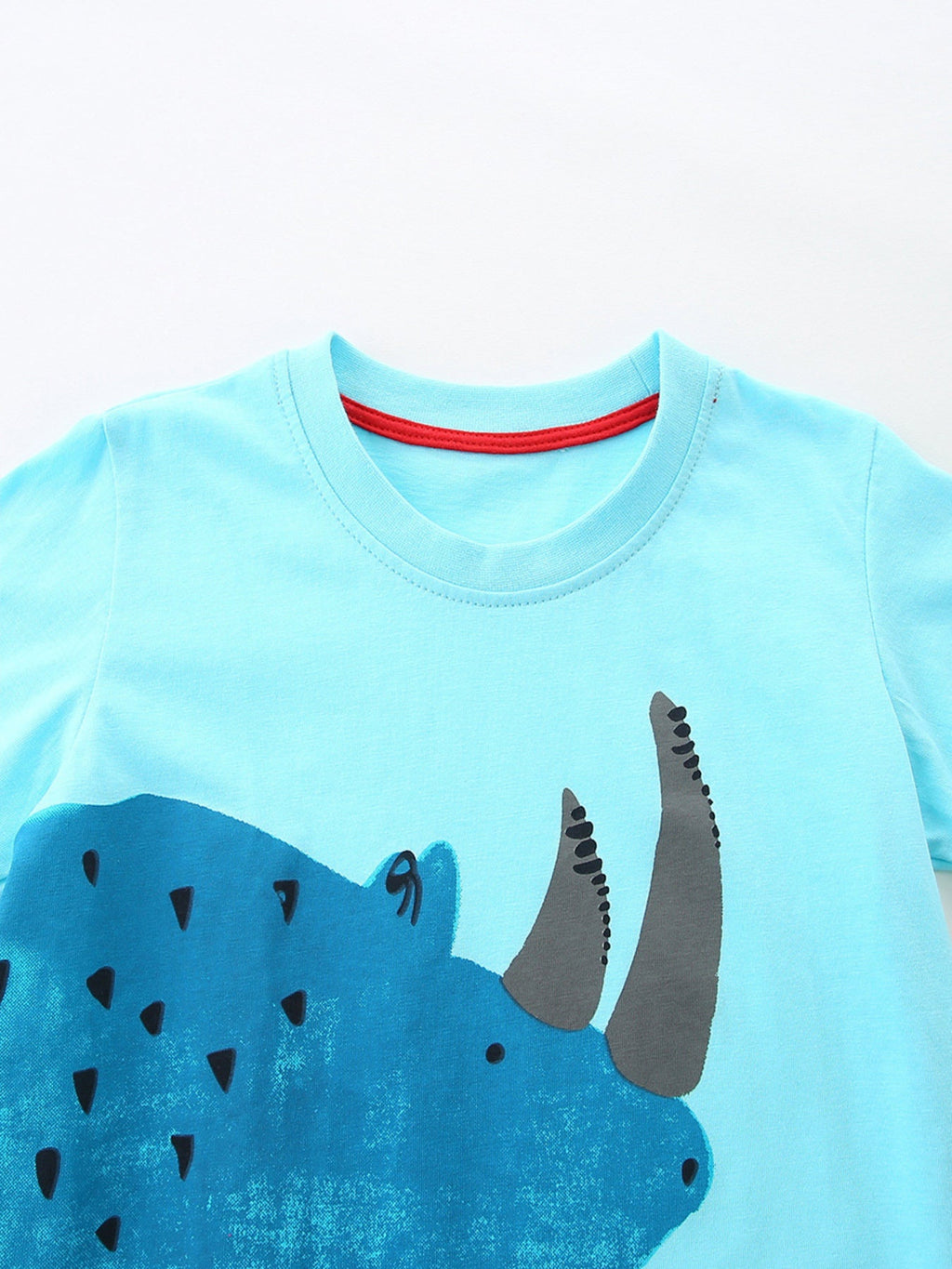 Children's Rhino Graphic Tee & Plaid Shorts Set