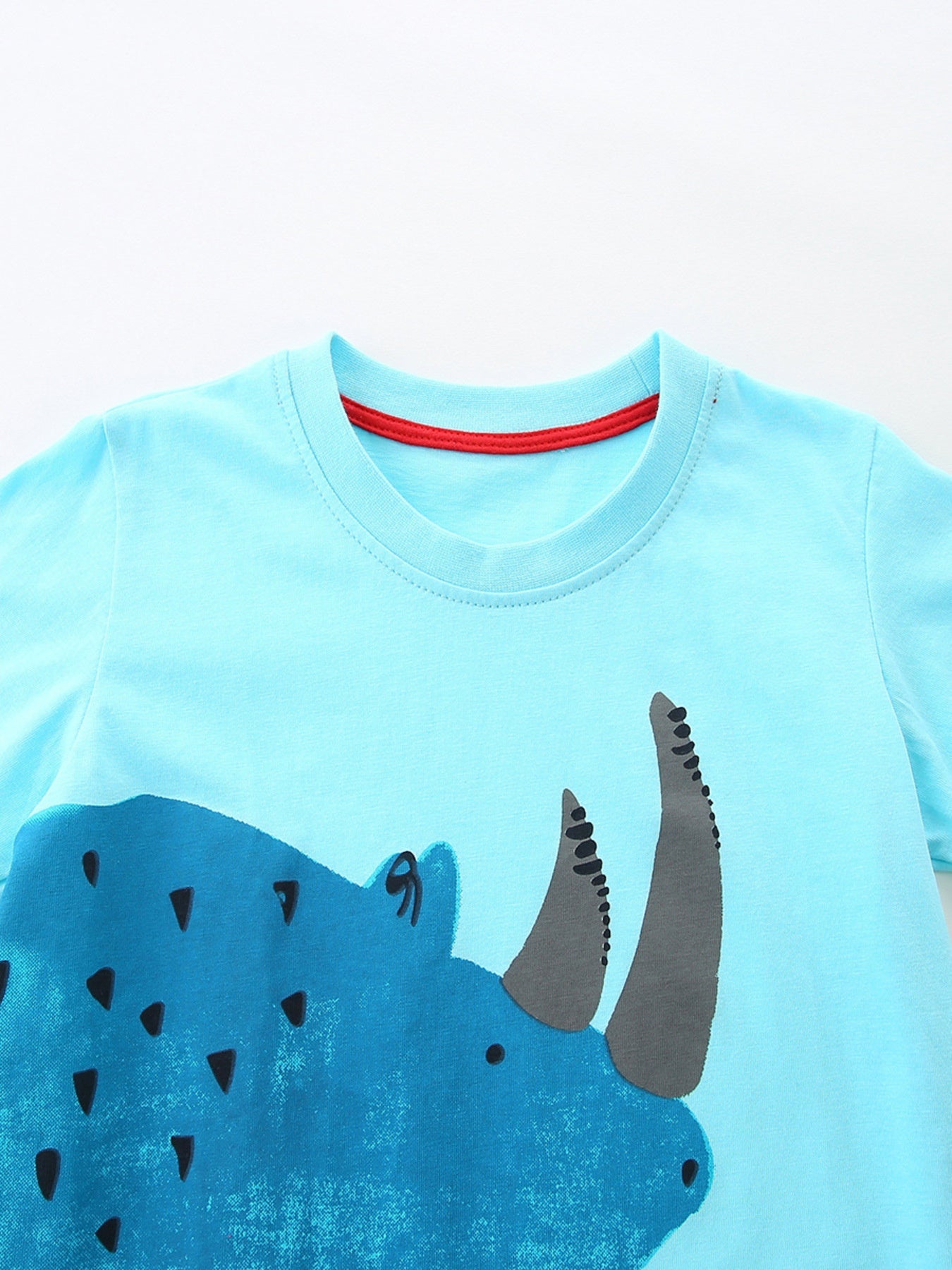 Children's Rhino Graphic Tee & Plaid Shorts Set