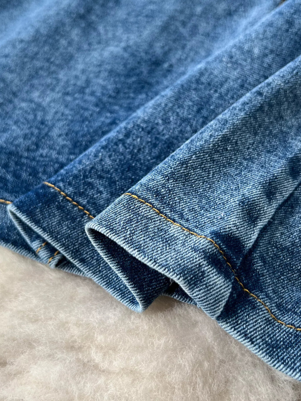 Frayed Denim Patchwork Top & Slit Maxi Skirt Denim Set
