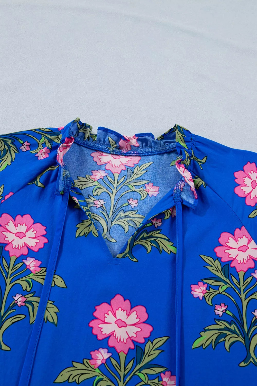 V Neck Short Sleeve Loose Flower Dress
