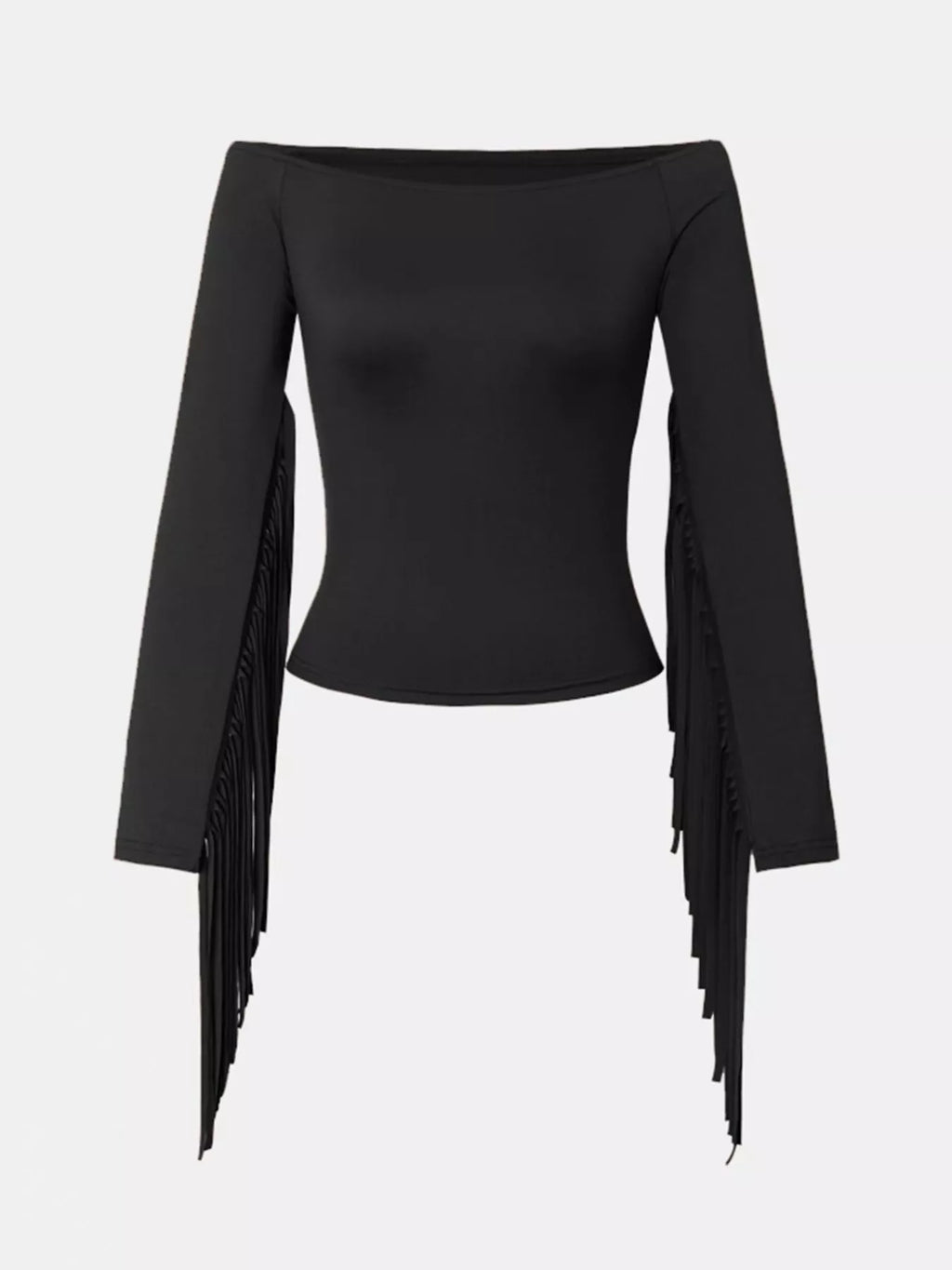 Off-Shoulder Fringe Sleeve T-Shirt