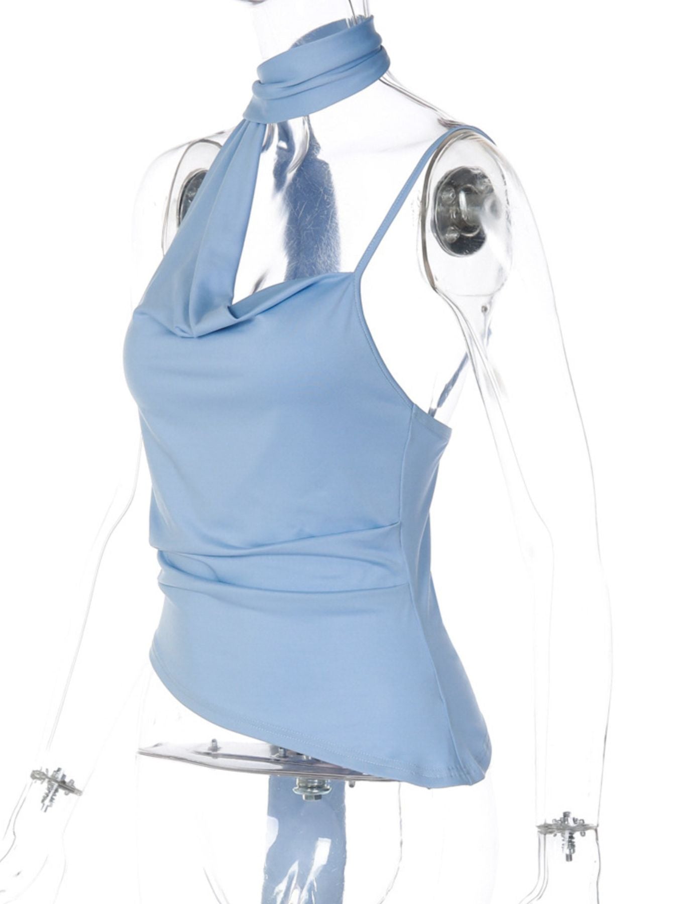 Asymmetrical Neckline Ruched Cami