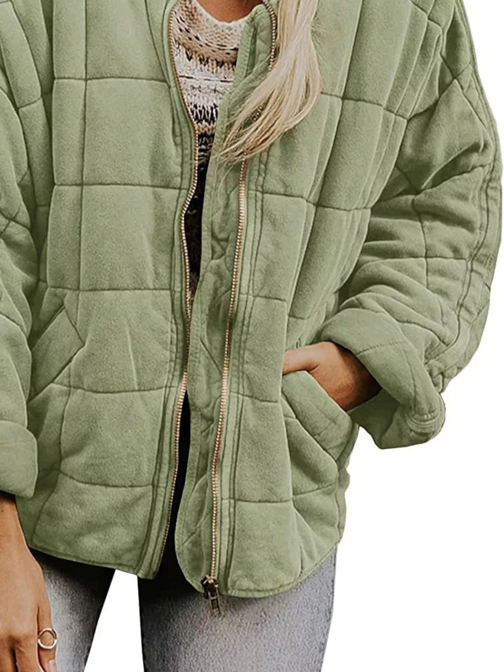 Quilted Zip Up Outerwear