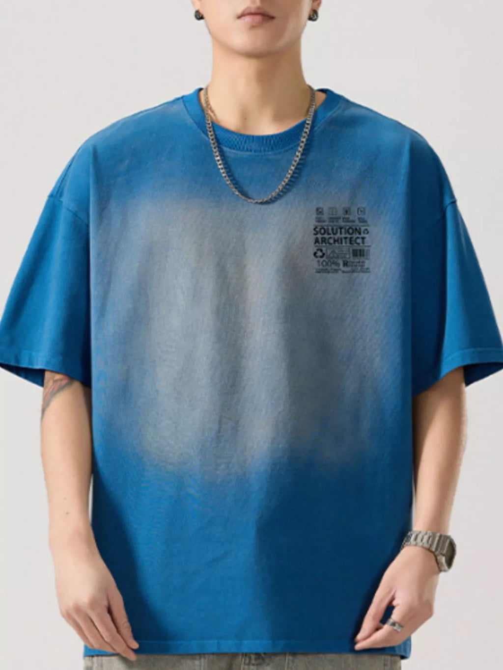 Men's Full Size Round Neck Oversized T-Shirt Plus Size