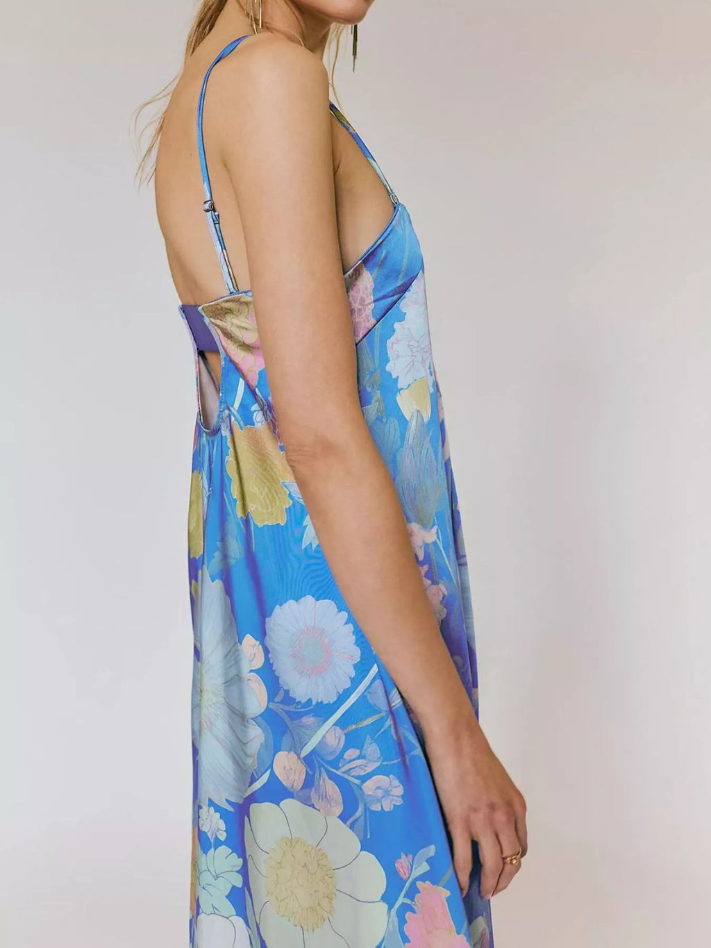 Floral Print Sleeveless Maxi Dress
