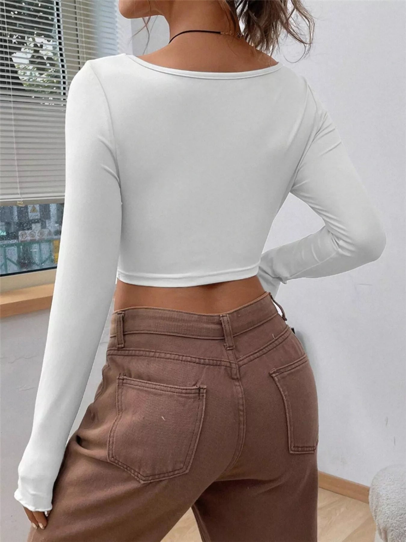 Twisted Front Long Sleeve T-Shirt