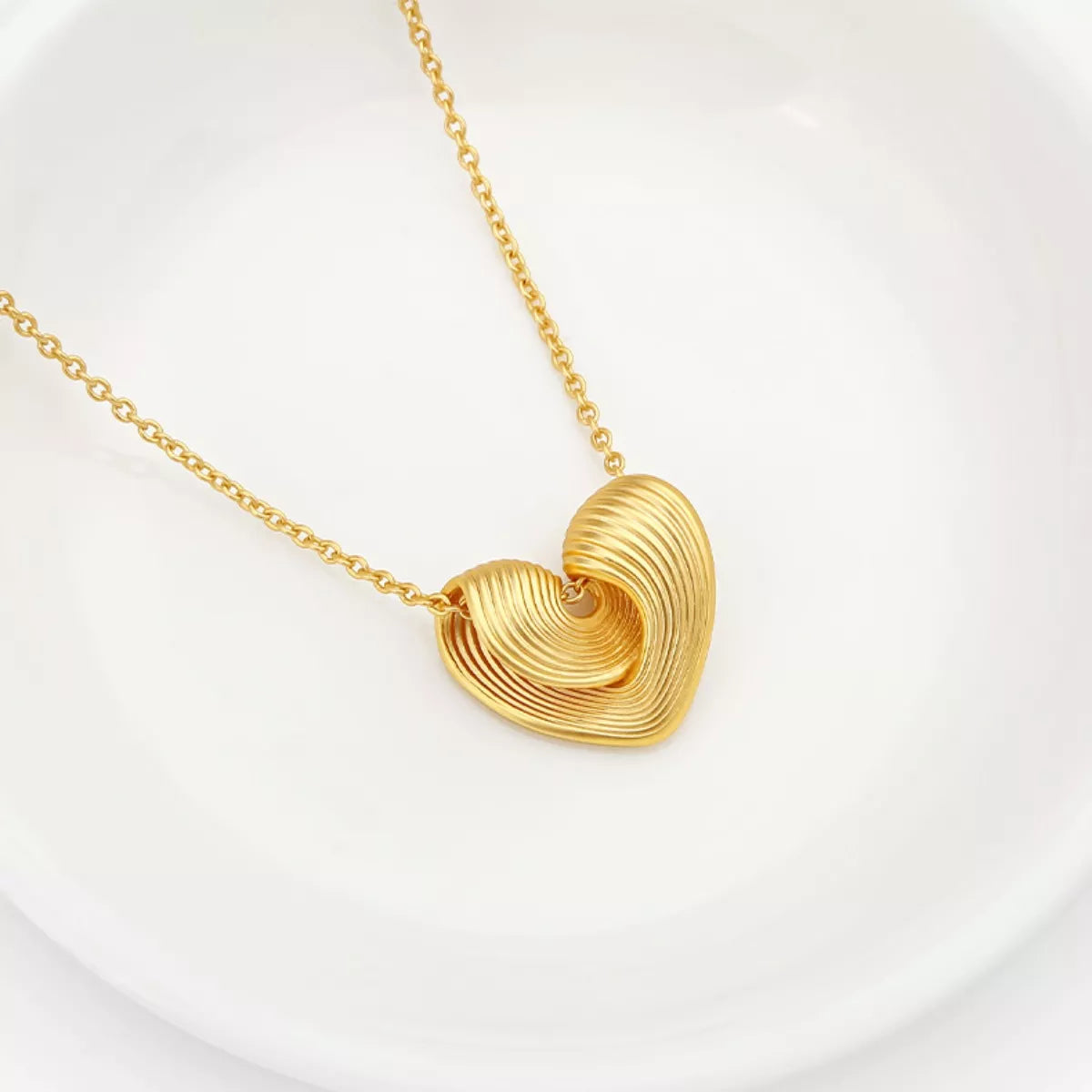 18K Gold-Plated Heart Pendant Necklace
