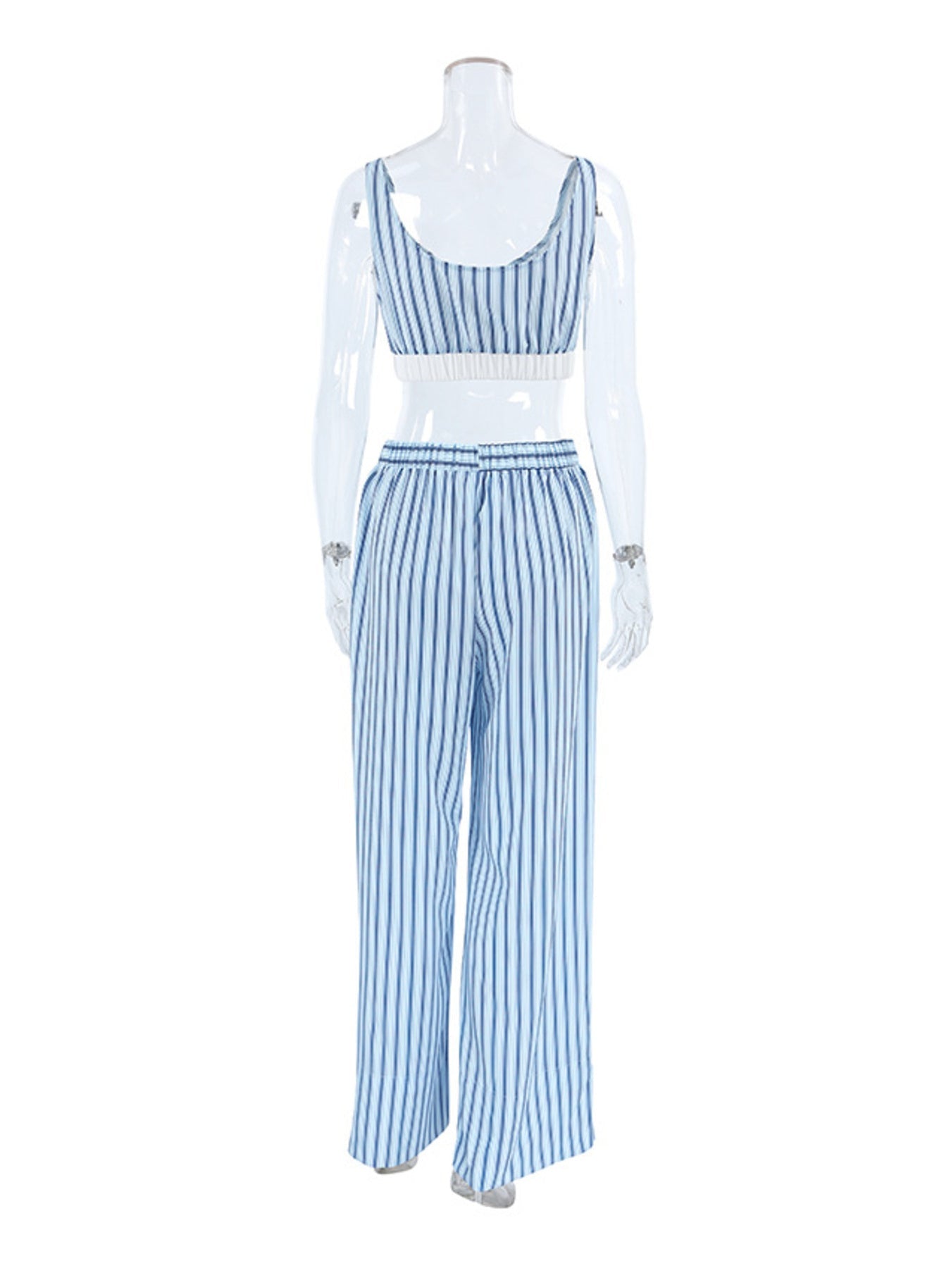 Striped Cami & Shirt and Pants Lounge Set