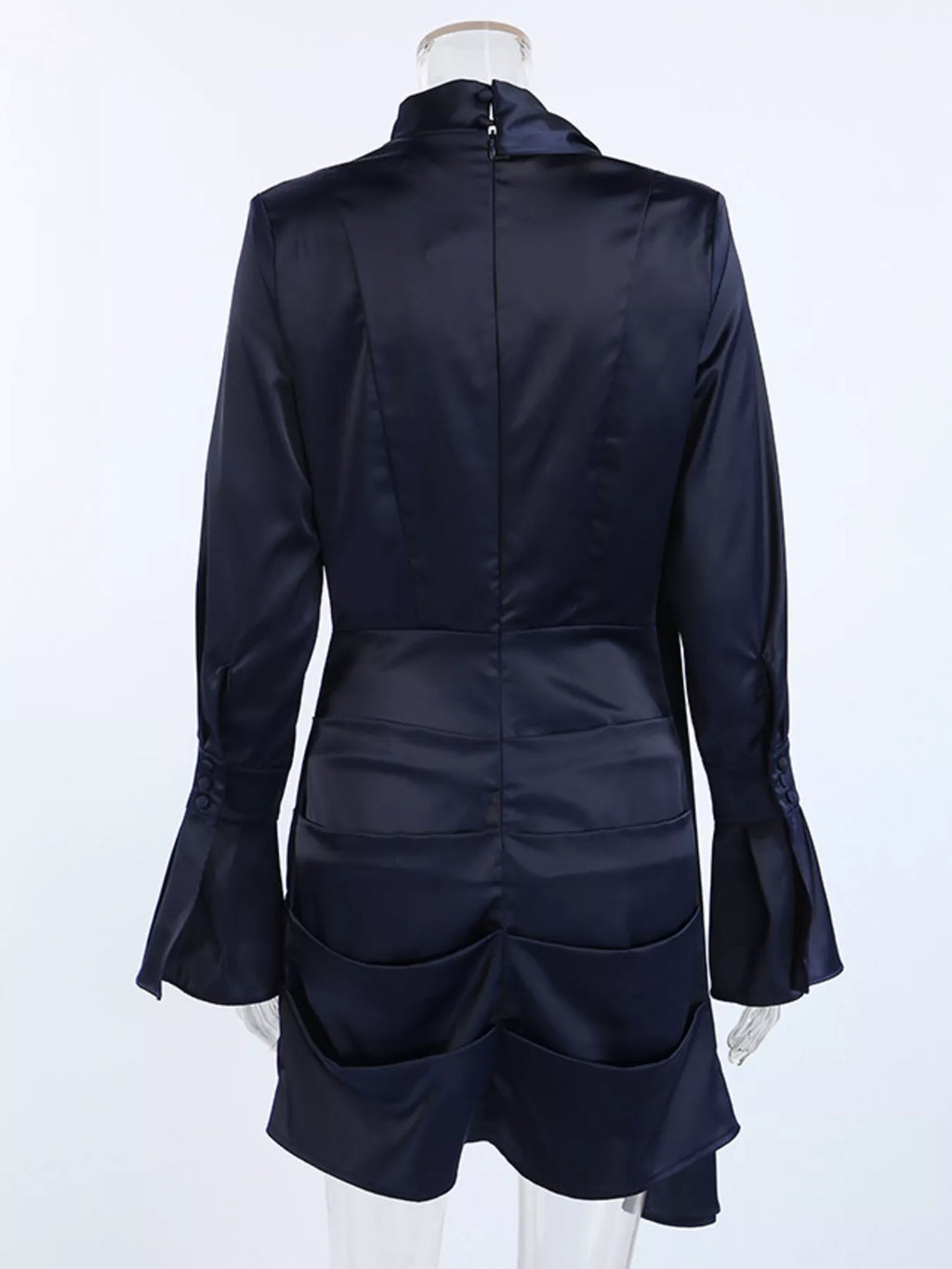 Mock Neck Flounce Sleeve Dress