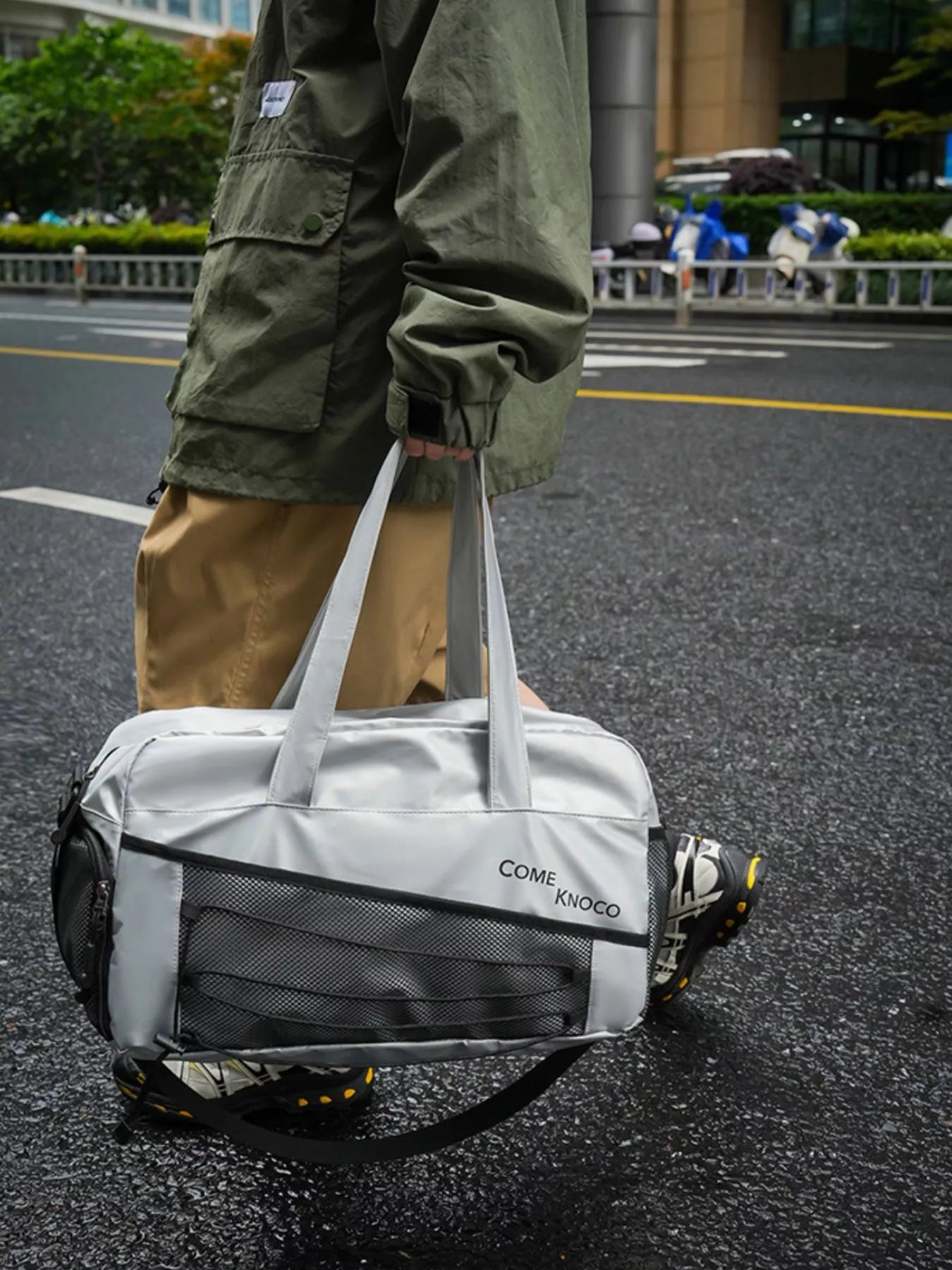 Lightweight Duffel Bag with Mesh Pockets