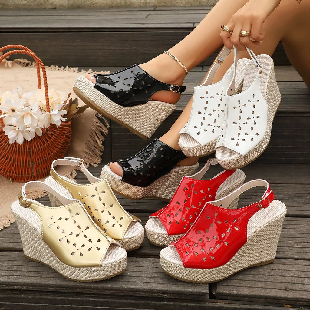 Peep Toe Wedge Sandals
