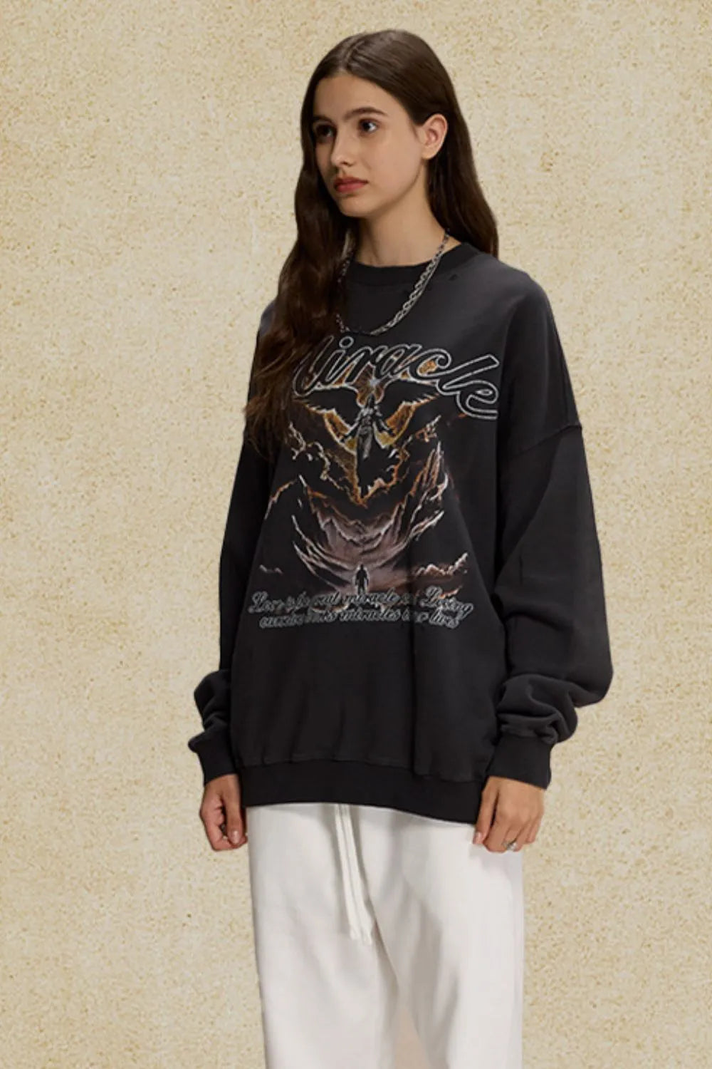 Men's Graphic Round Neck Long Sleeve T-Shirt