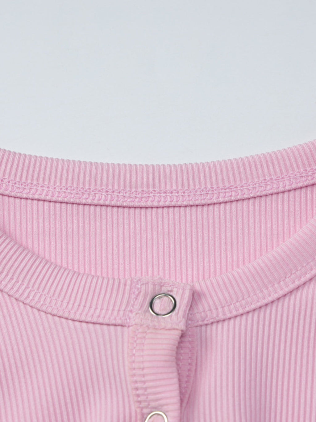 Ribbed Knit Long Sleeve T-Shirt
