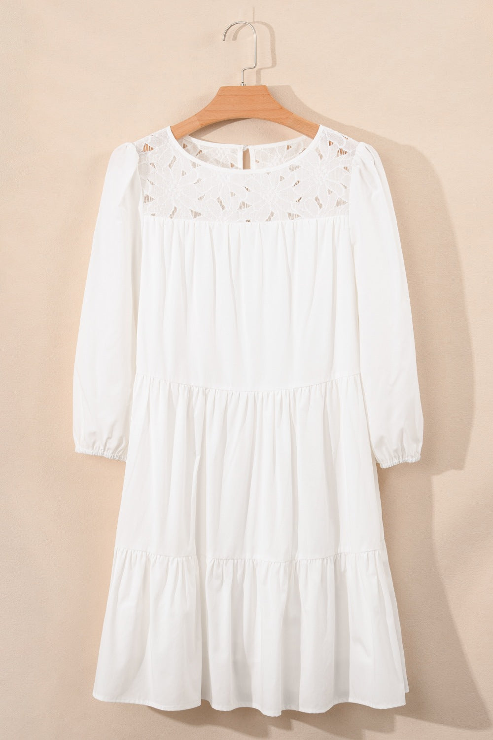 3/4 Sleeve Tiered Mini Dress