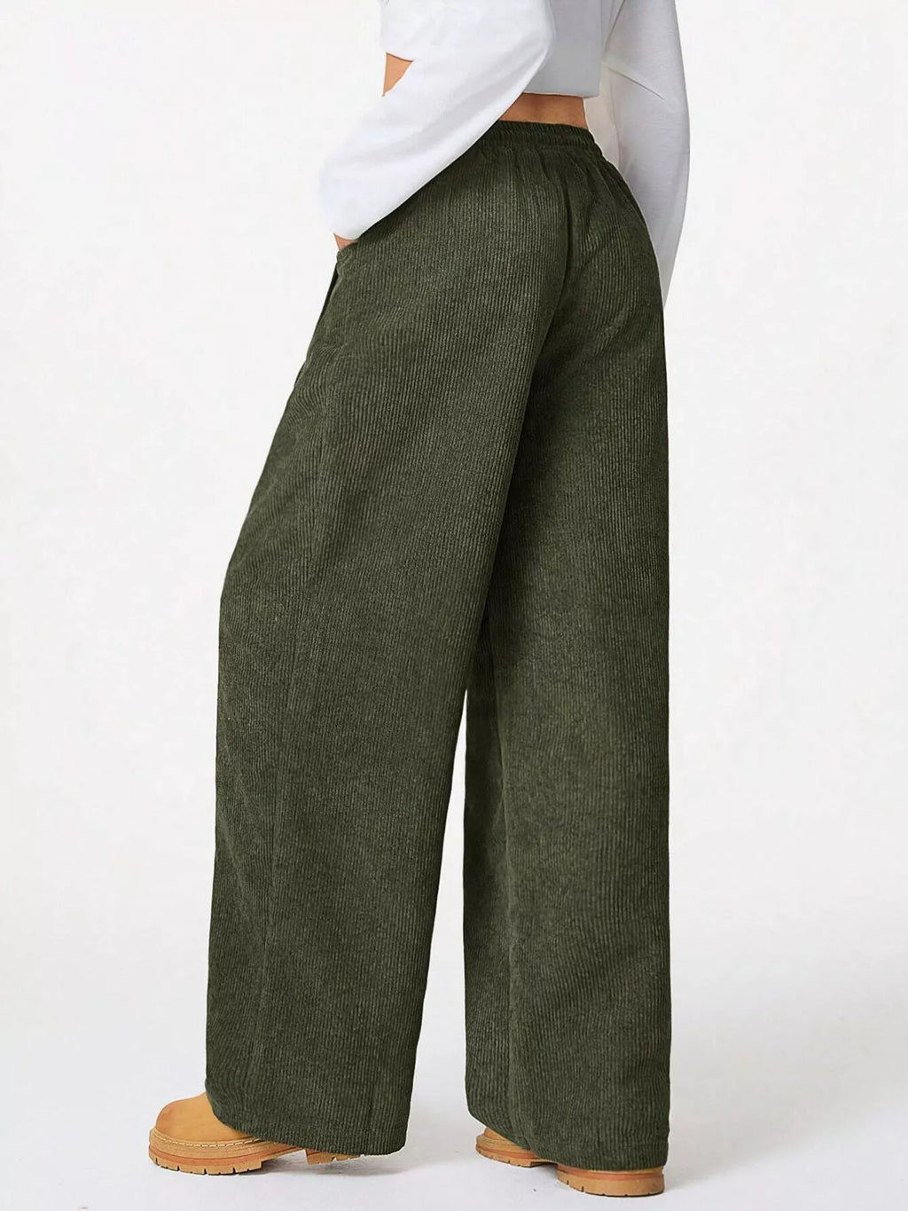 Casual Corduroy Wide Leg Pants