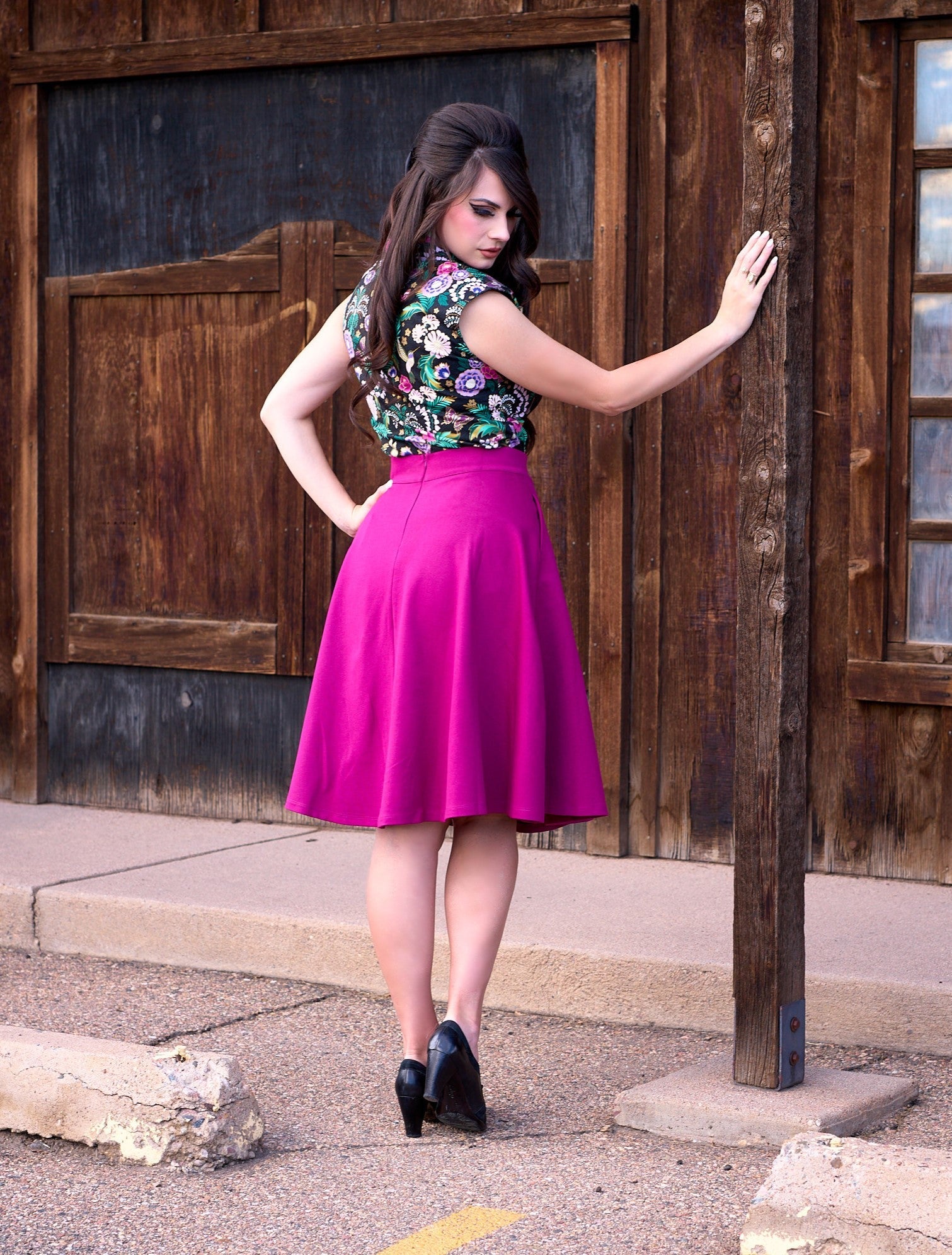 Charlotte Skirt in Magenta - 3X only, 1 left!