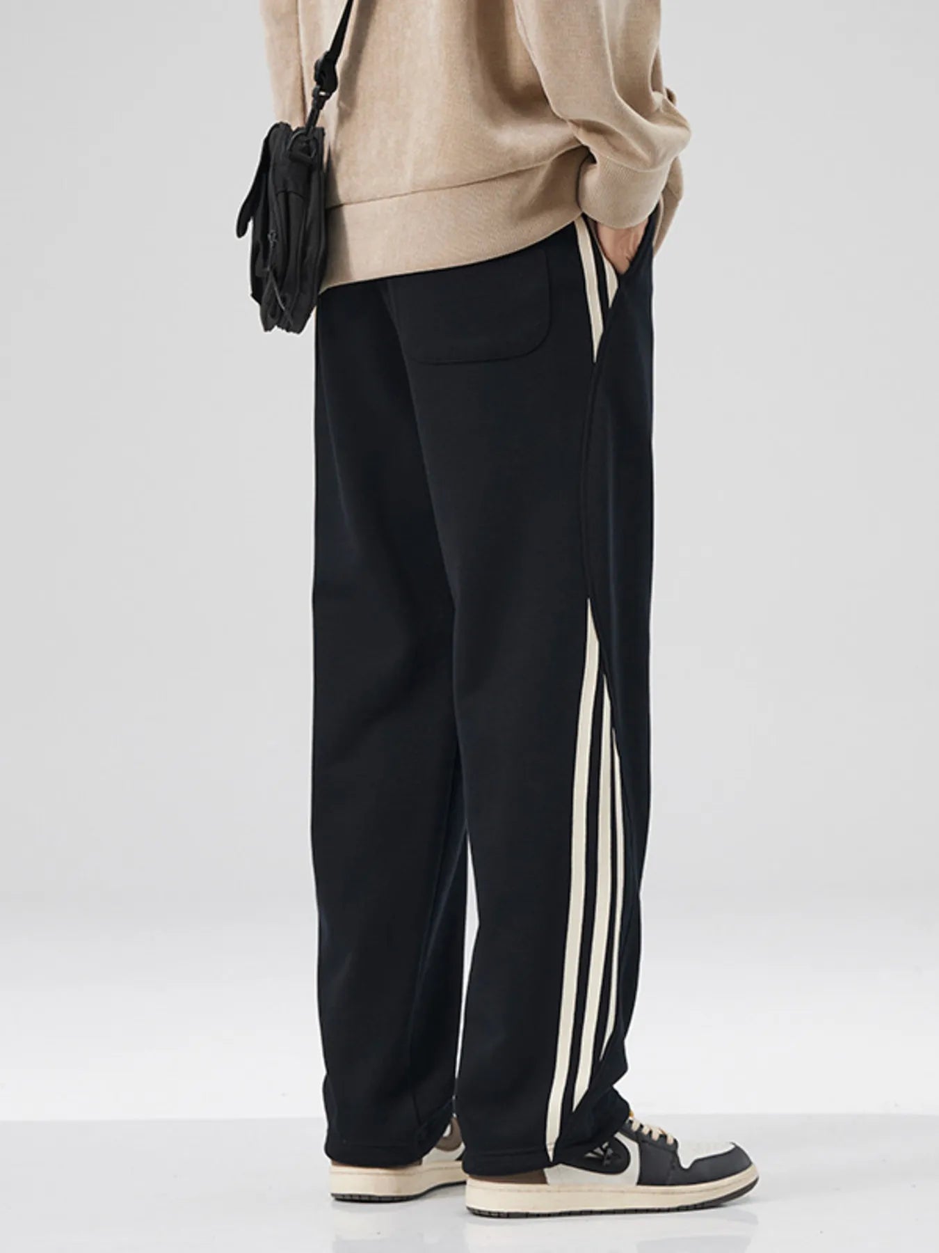 Men's Plus Size Casual Drawstring Side Stripe Pants