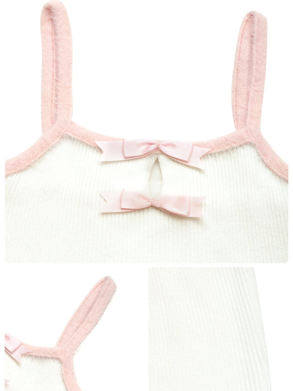 Ribbed Knit Cami with Bow Detail