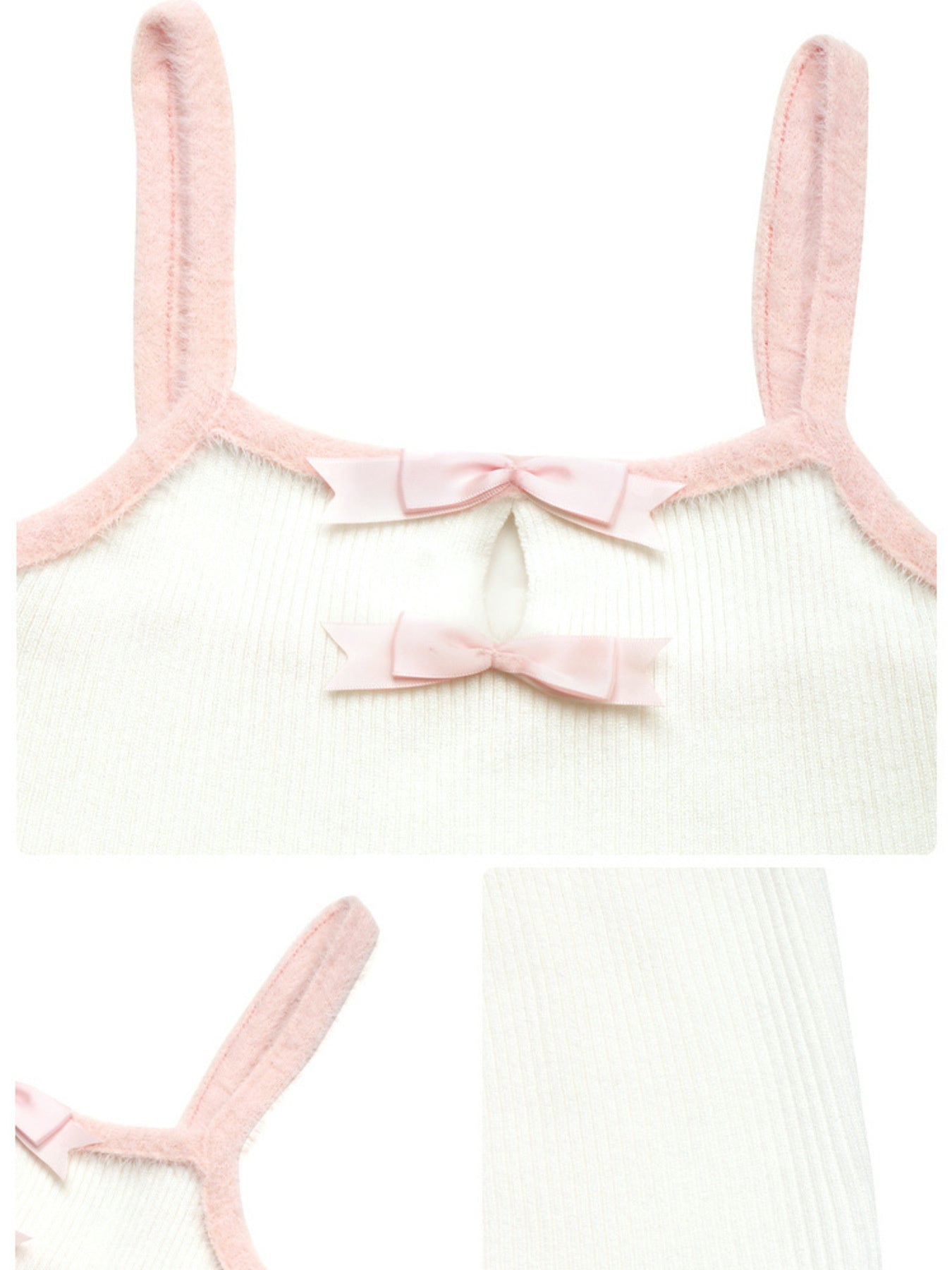 Ribbed Knit Cami with Bow Detail