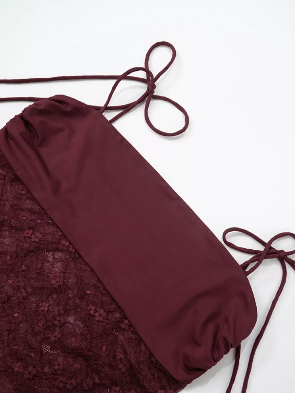 Lace Cutout Tie Shoulder Maxi Dress