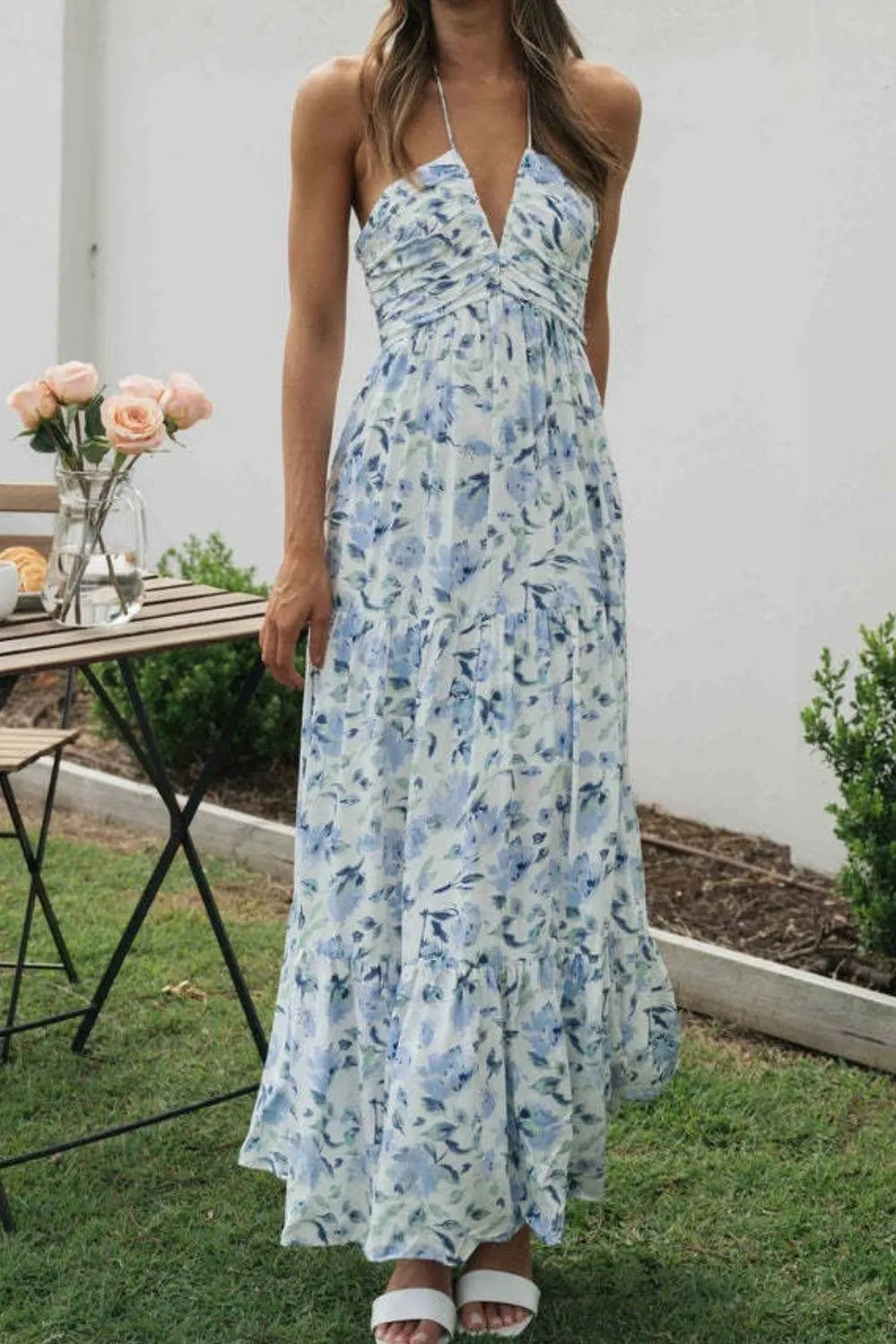 Printed Halter Neck Cami Dress