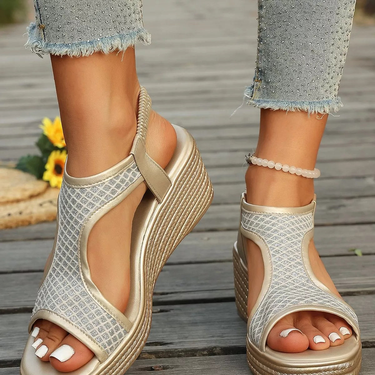 Open Toe Wedge Sandals