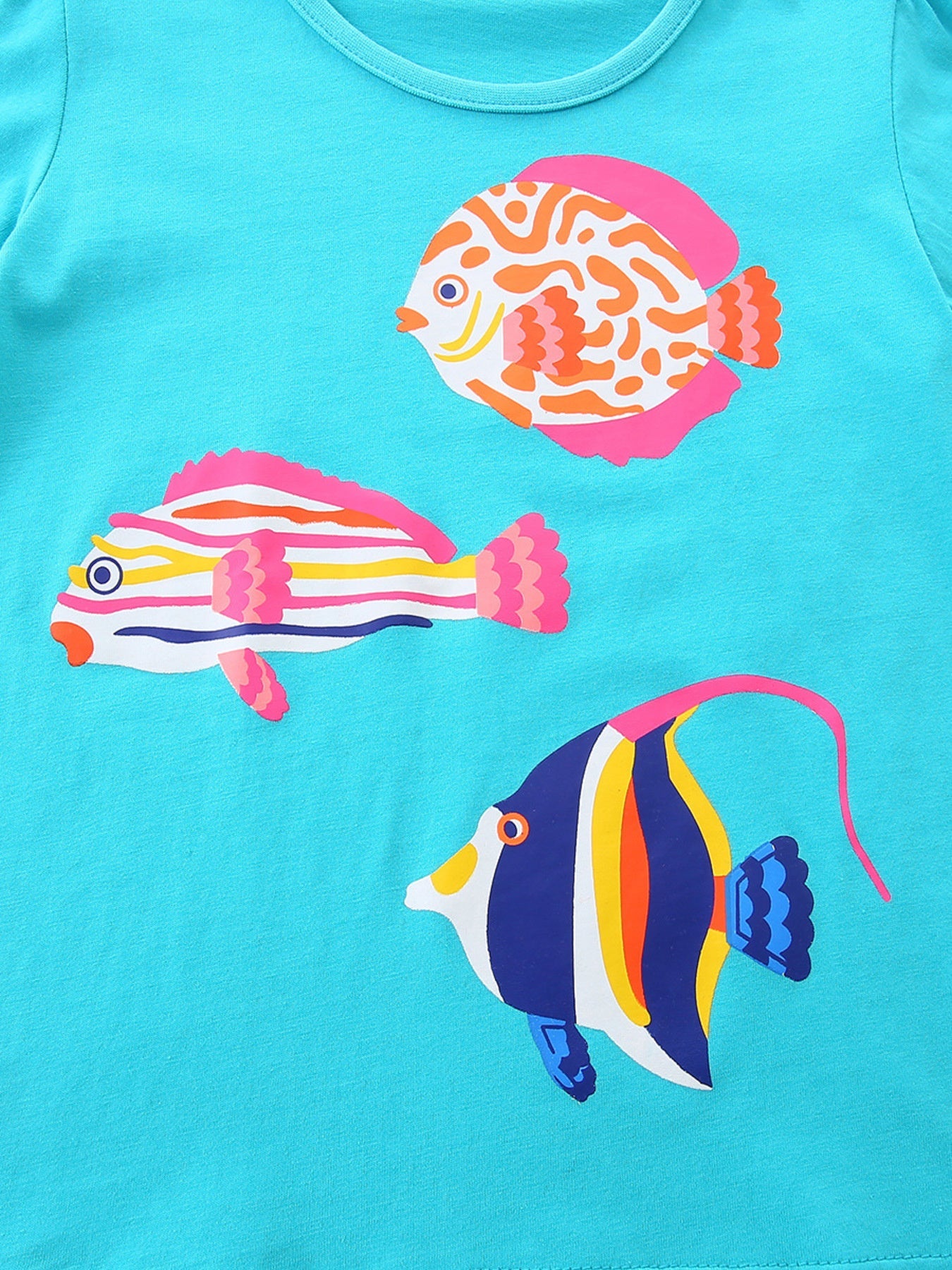 Children's Fish Print Short Sleeve T-Shirt