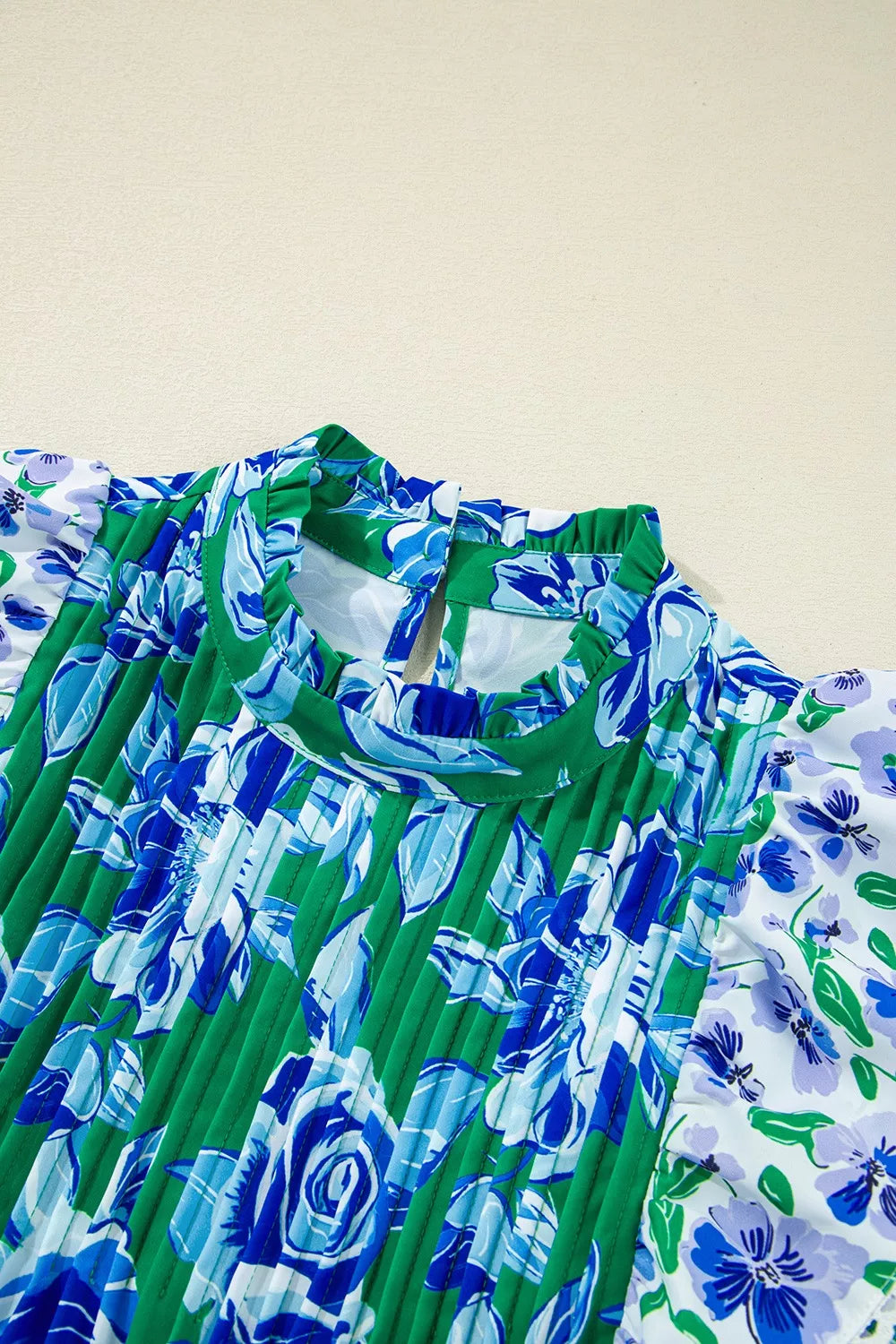 Floral Print Ruffle Sleeve Blouse