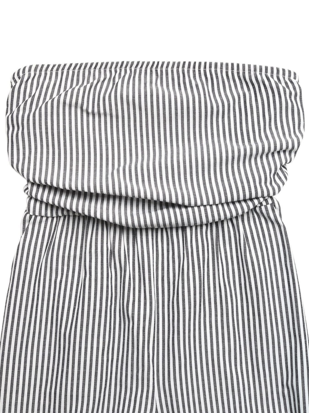 Striped Strapless Wide Leg Jumpsuit