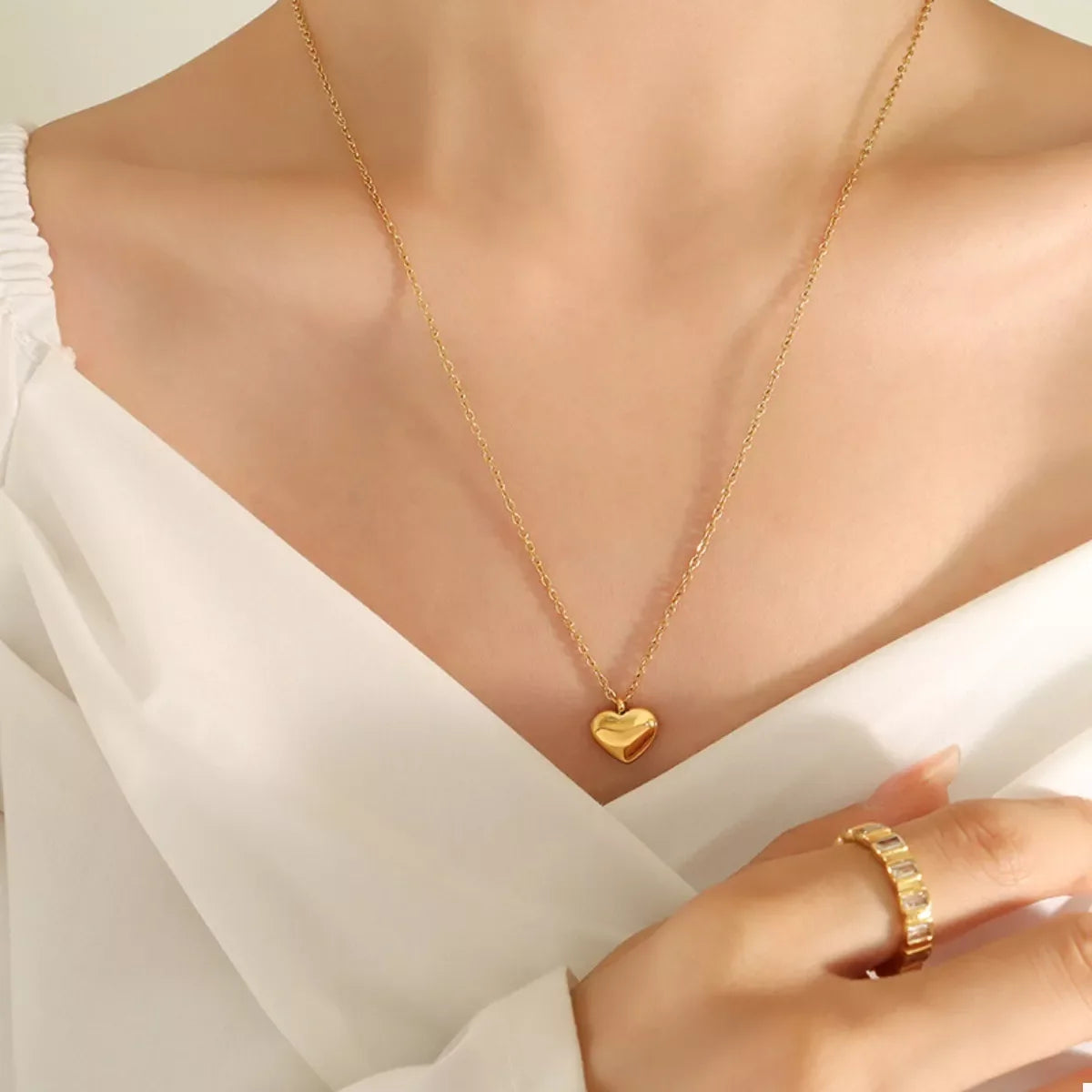18K Gold-Plated Heart Pendant Necklace