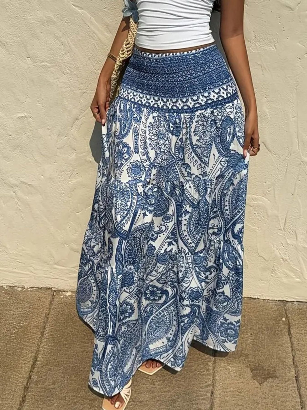Paisley Print Maxi Skirt