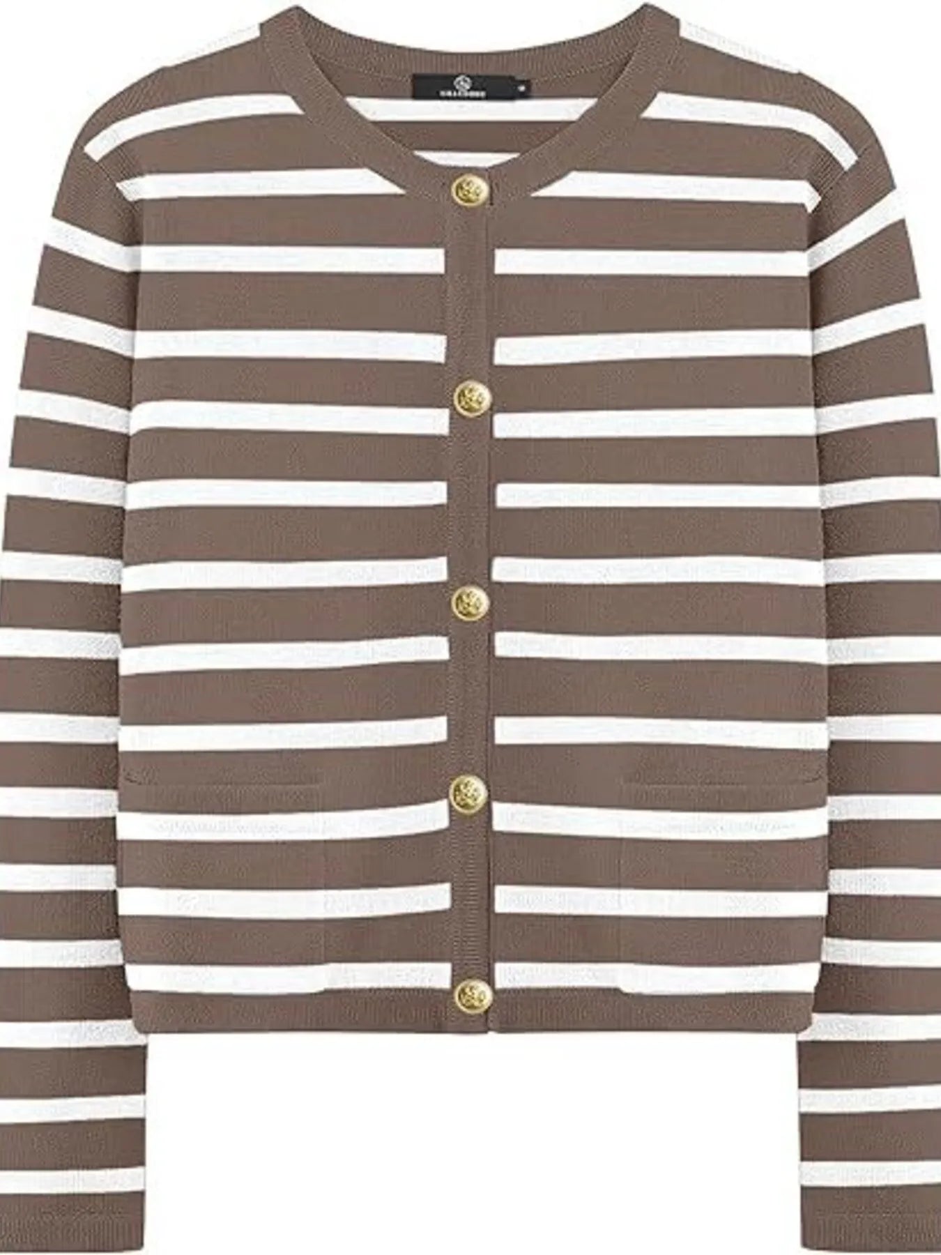 Striped Button-Up Cardigan
