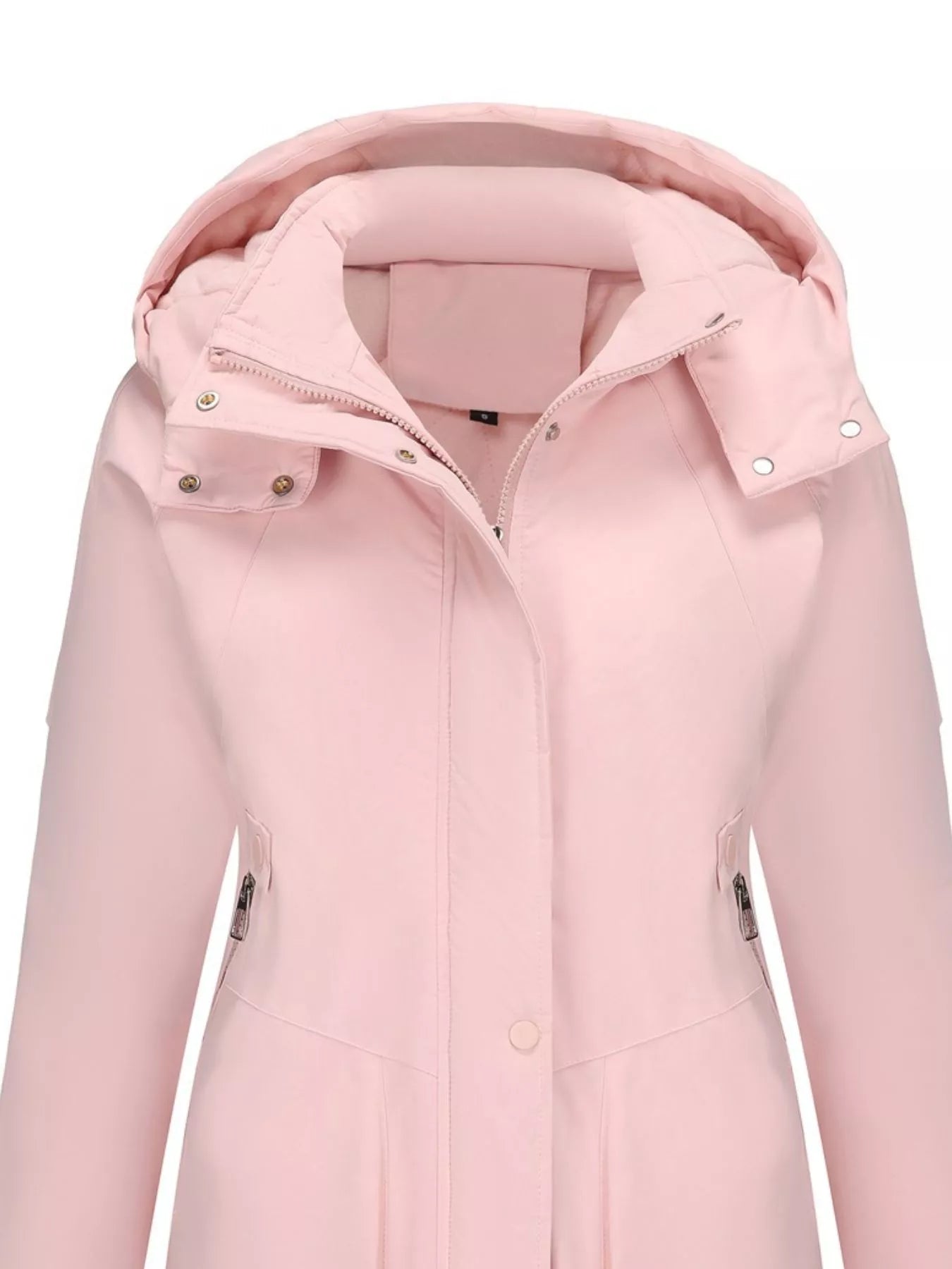Full Size Hooded Mid-Length Windproof Outerwear Plus Size