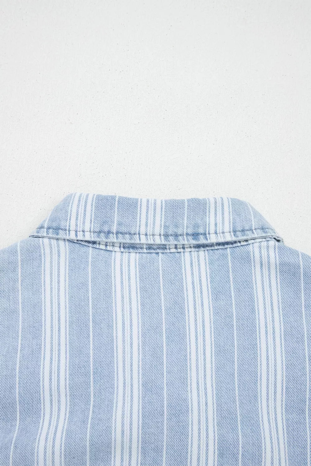 Stripe Boyfriend Chest Pocket Classic Denim Shacket