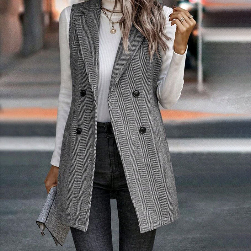 🖤 Women’s Sleeveless Blazer Vest – Trendy Business Casual