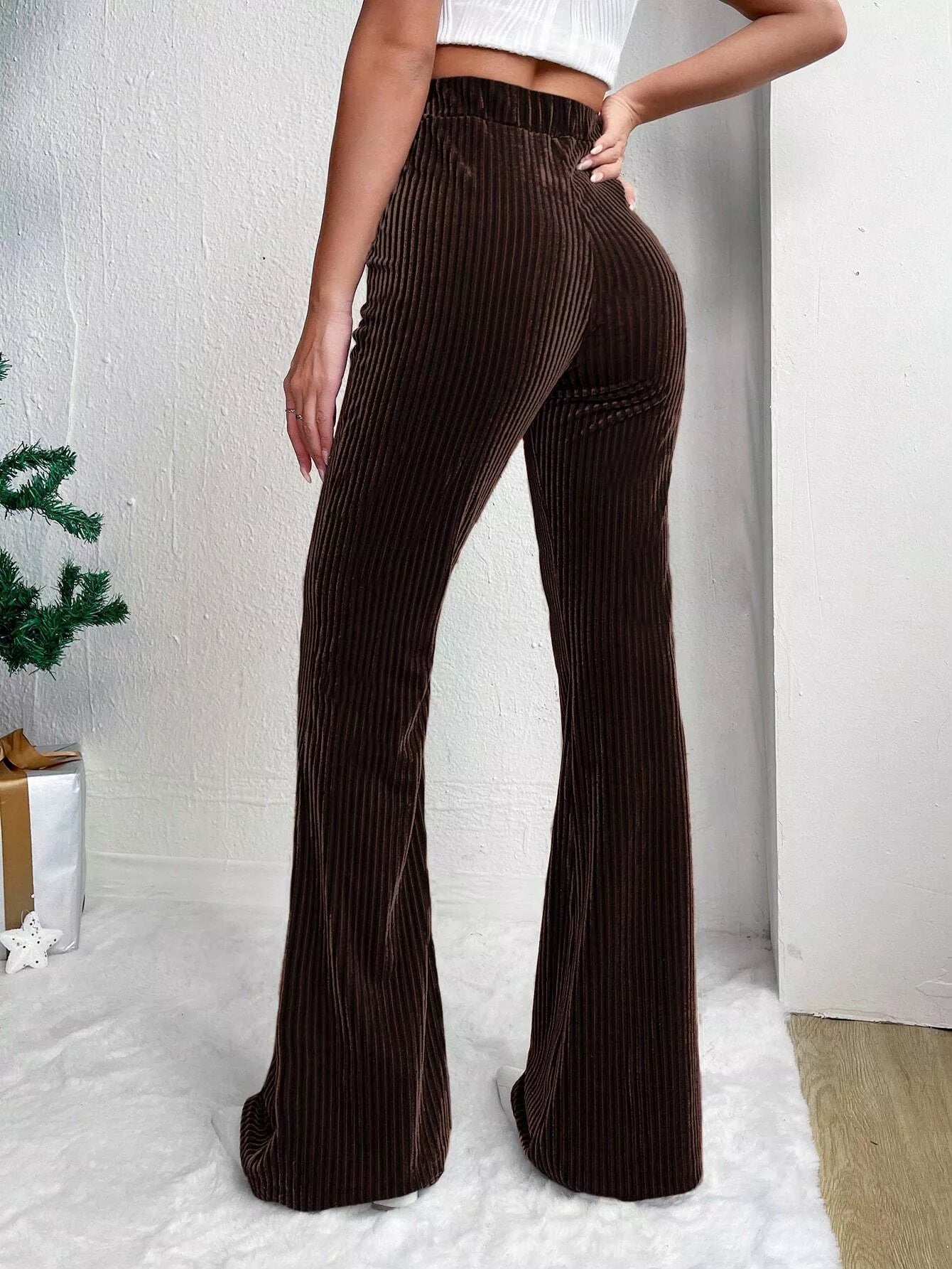 Corduroy High Waist Flare Pants