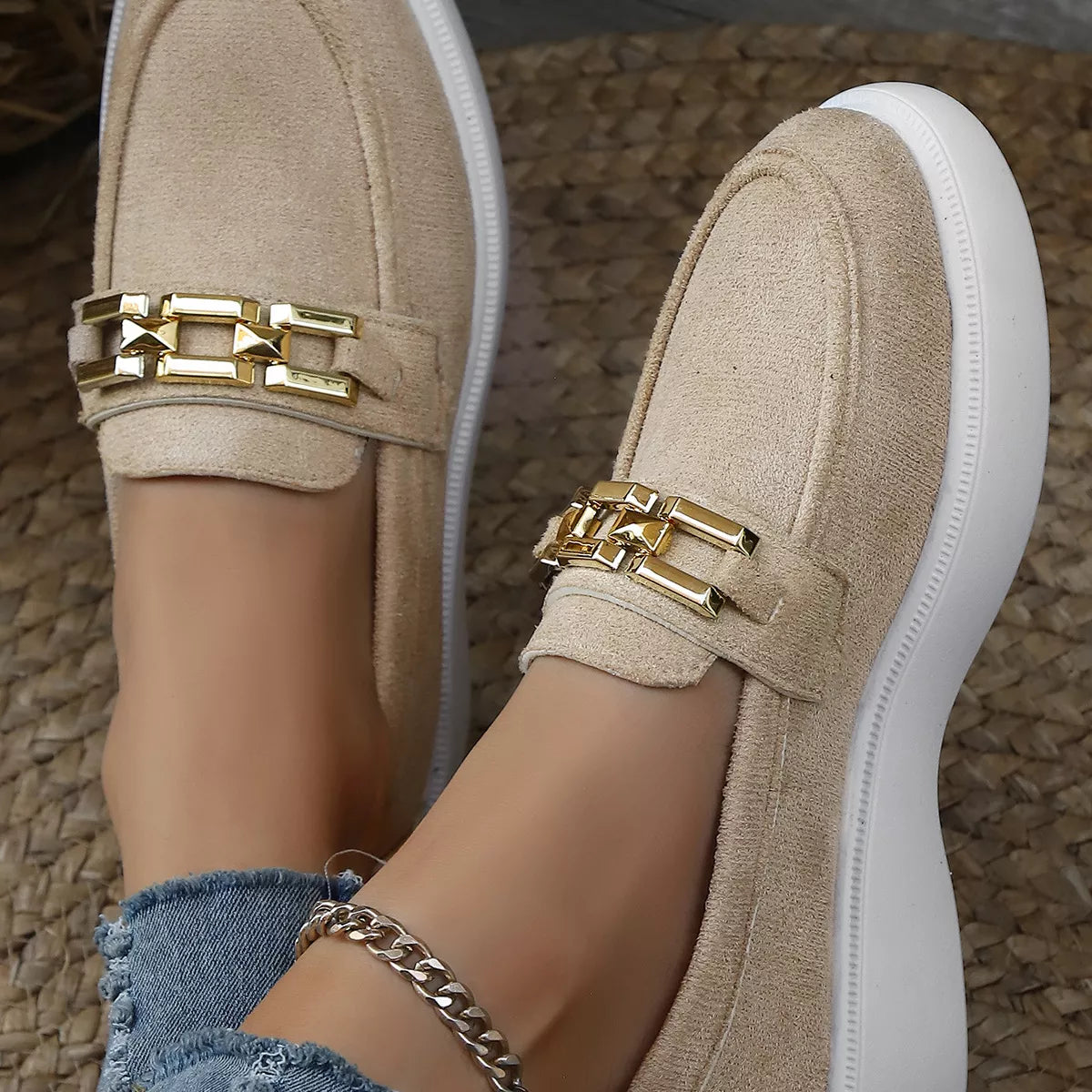 Round Toe Platform Slip-Ons