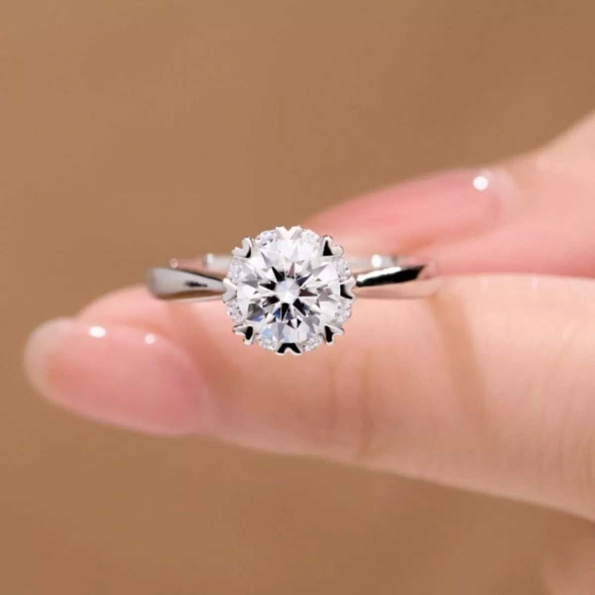 925 Sterling Silver Moissanite Ring