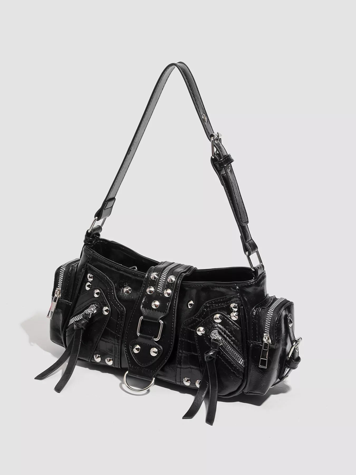 Rivet Embellished Shoulder Bag
