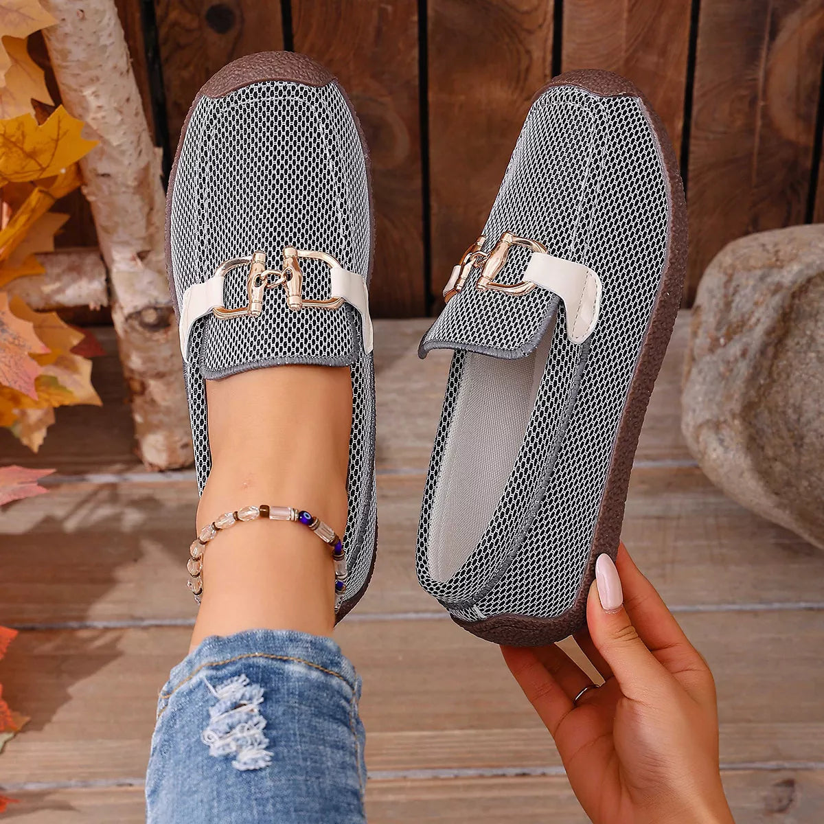 Round Toe Flat Slip-Ons