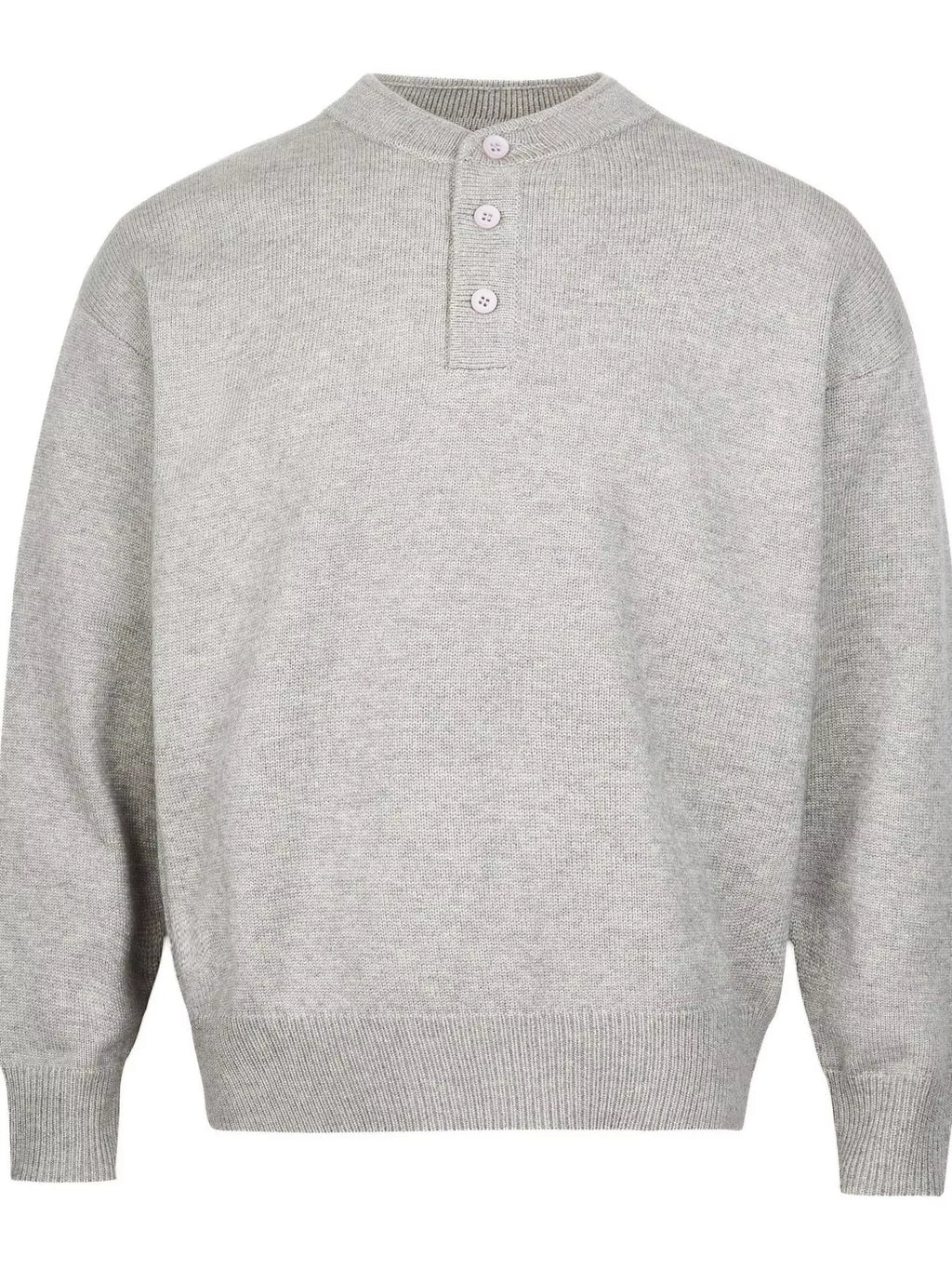 Men's Button Detail Drop Shoulder Sweater