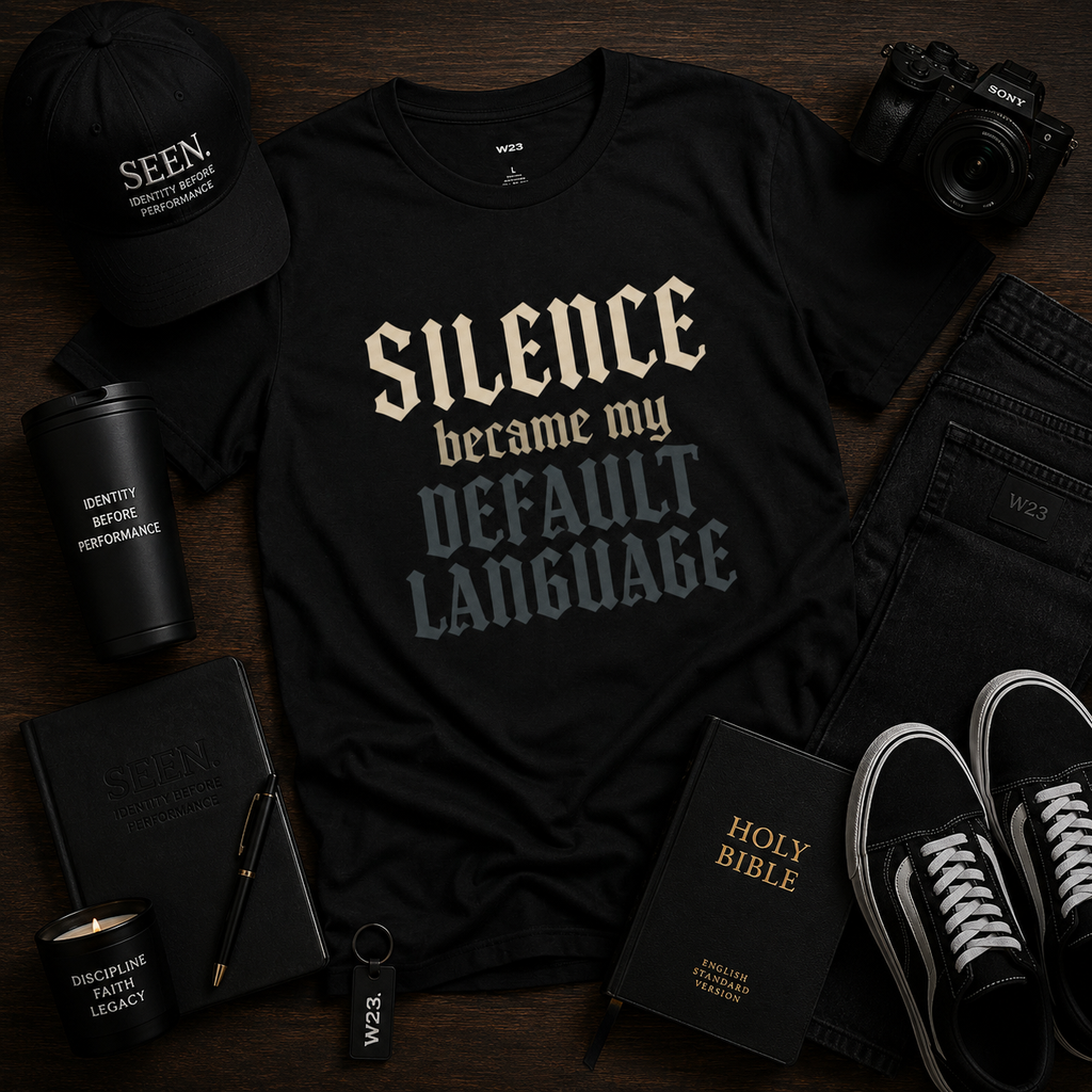 Silence Became My Default Language — Gothic Quote Tee