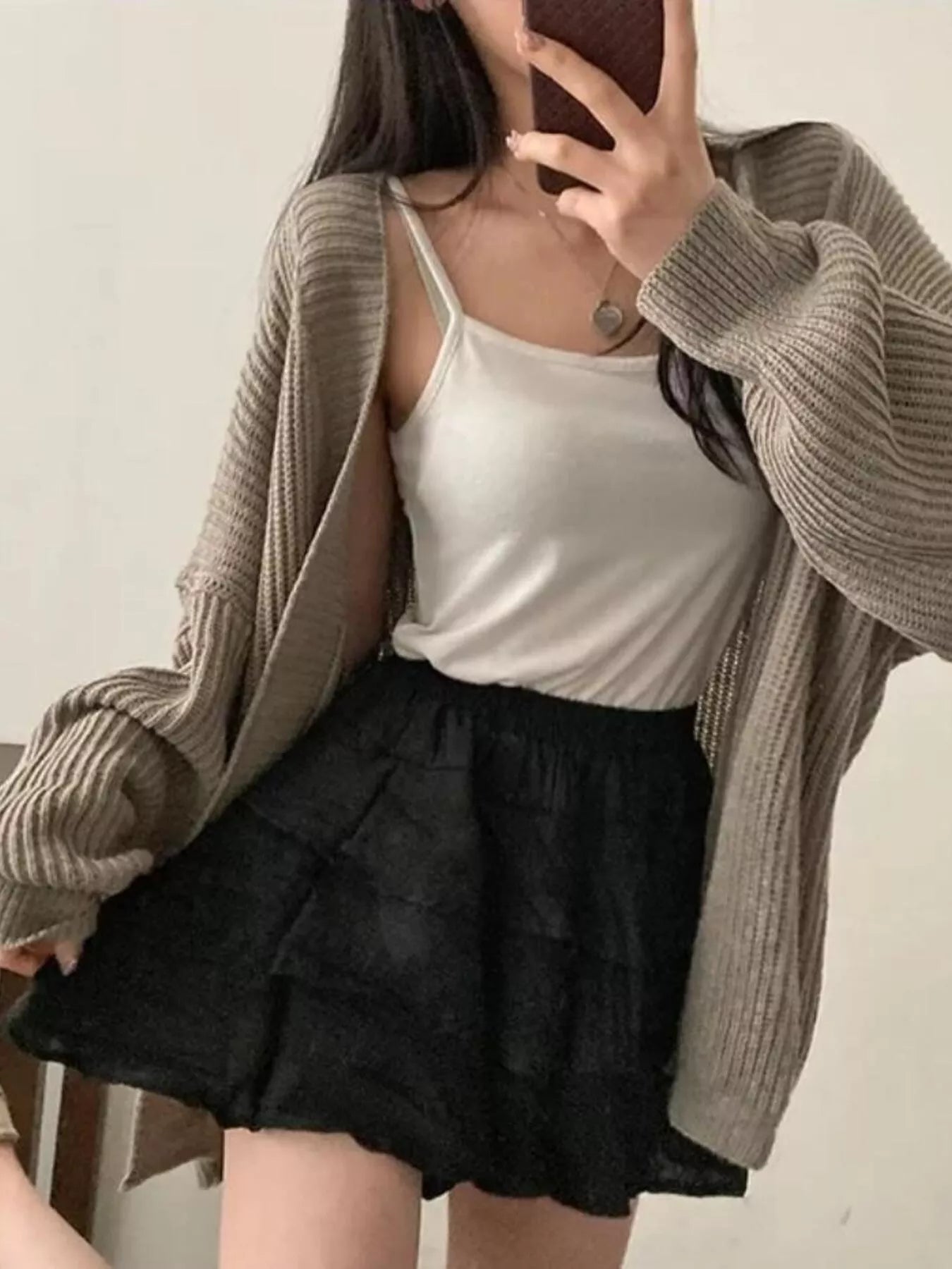 Open Front Oversized Knit Cardigan