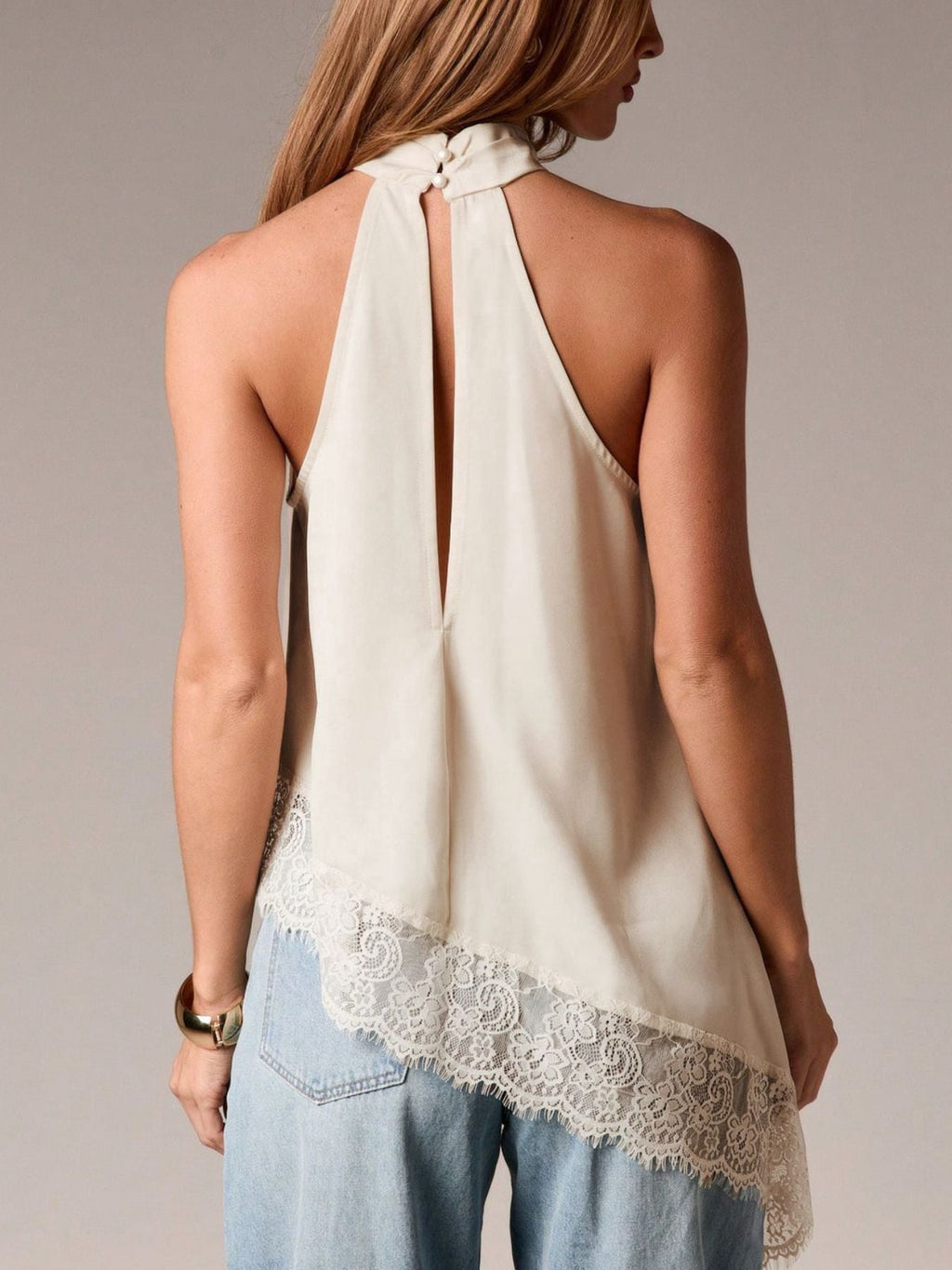 Halter Neck Lace Trim Cami