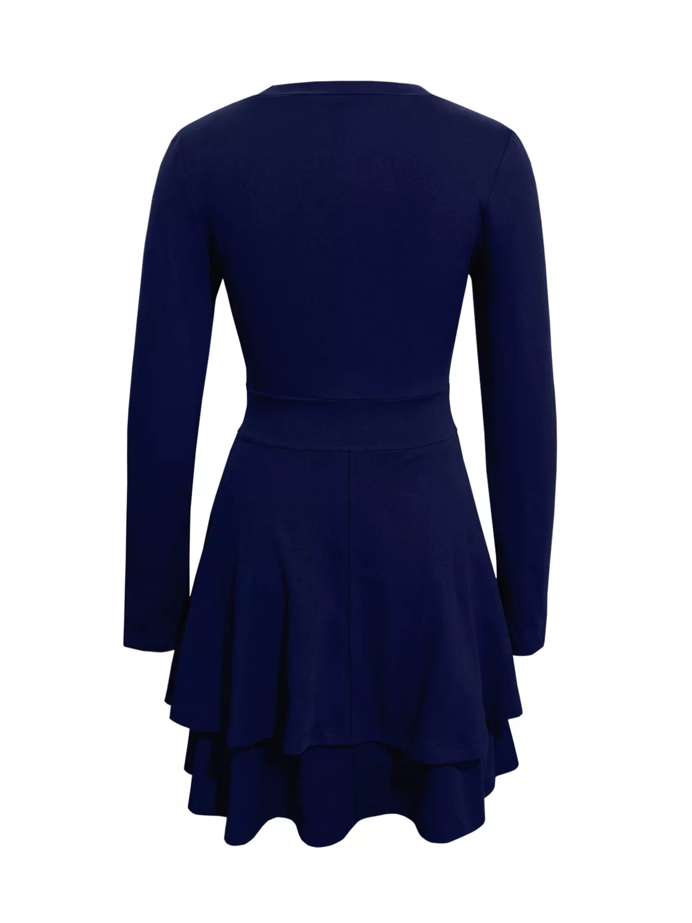 V-Neck Layered Ruffle Mini Dress