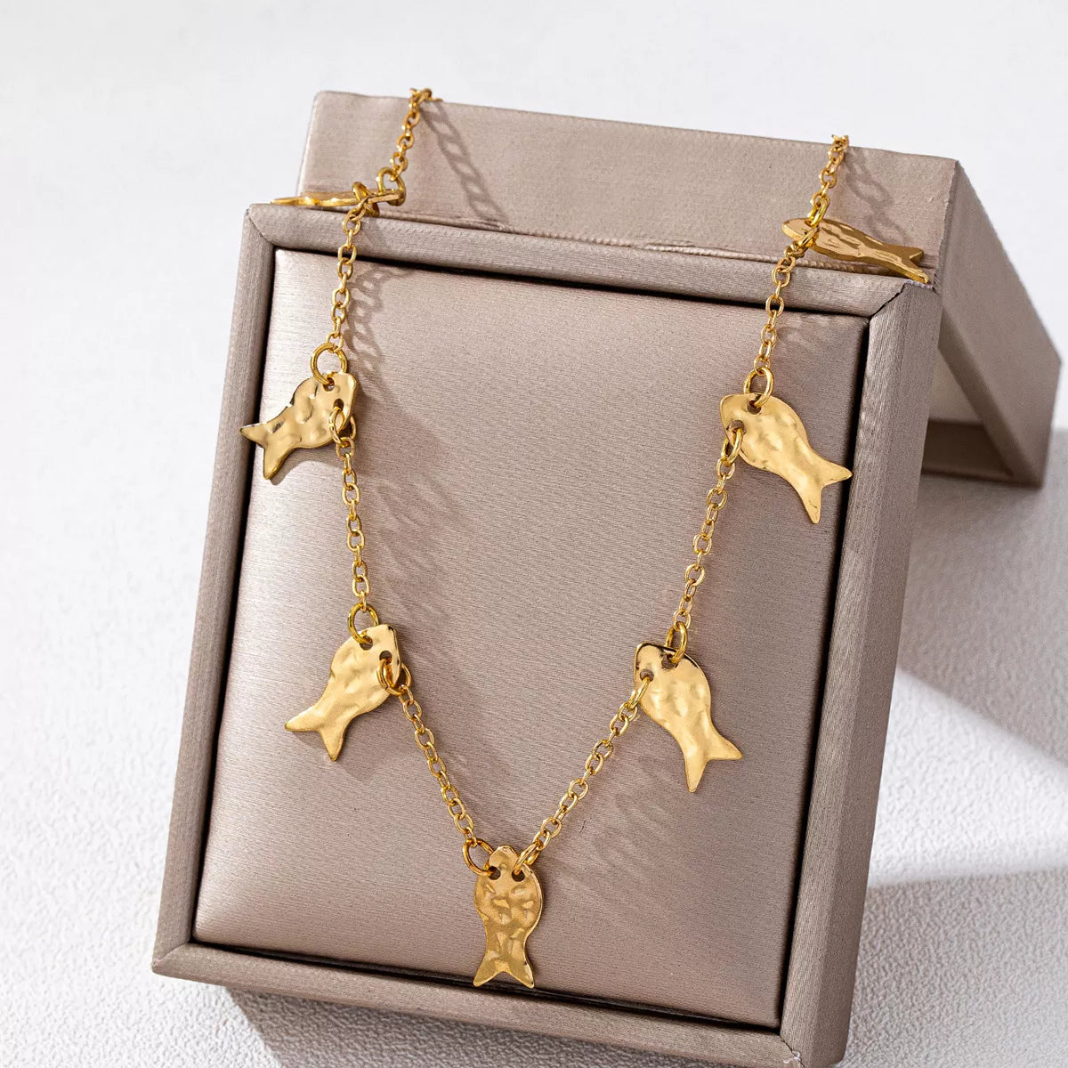 18K Gold-Plated Fish Charm Necklace