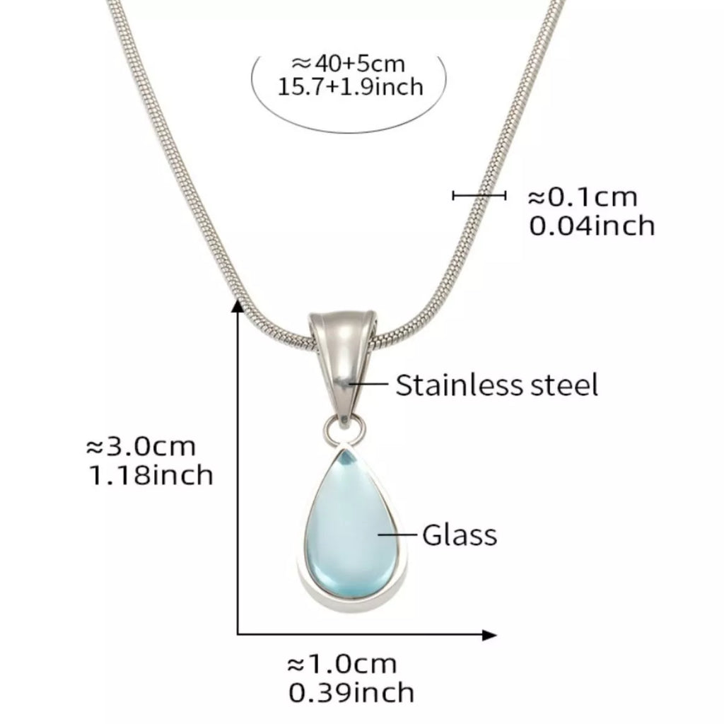 Stainless Steel Teardrop Necklace