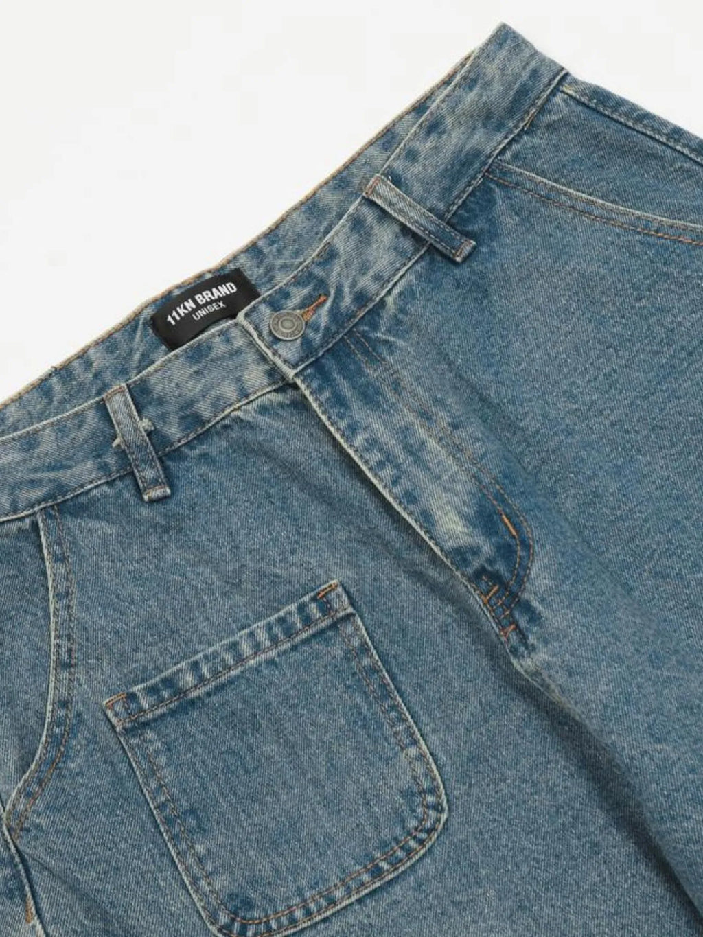 Men's Washed Multi-Pocket Cargo Jeans